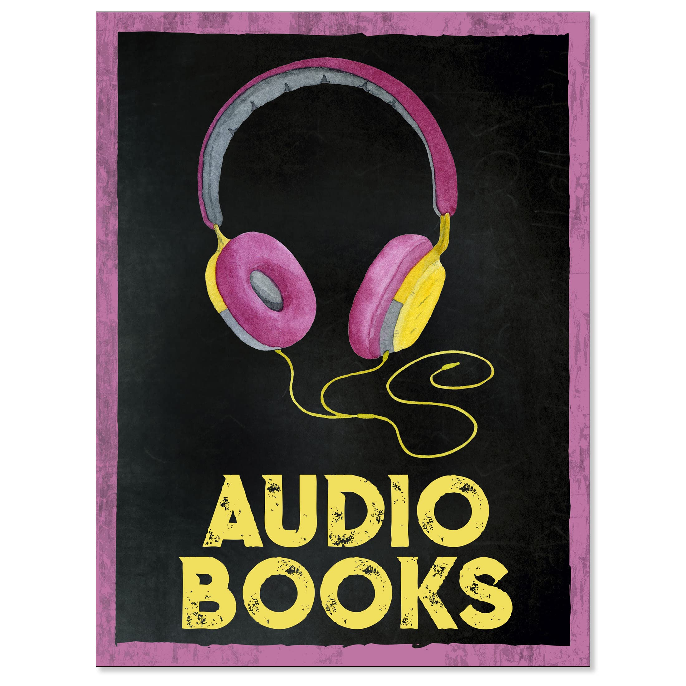 Custom Audiobooks Library Print - Fine Art Paper, Laminated or Framed Options | Multiple Sizes for Home & Office Decor | Perfect for Book Lovers & Reading Nooks