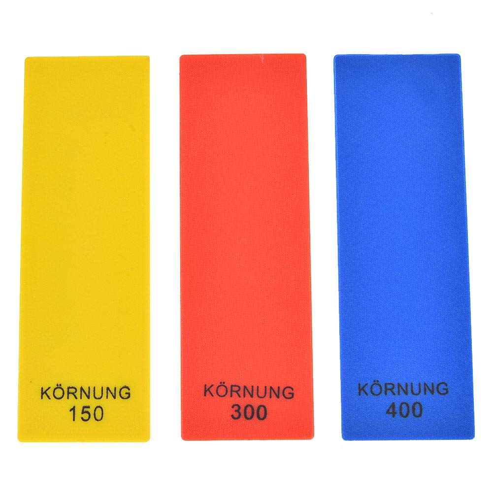 3-Piece Sharpening Stone Set - Coarse/Medium/Fine Grit Whetstone for Kitchen Knives & Woodworking Tools | Outdoor & Home Use