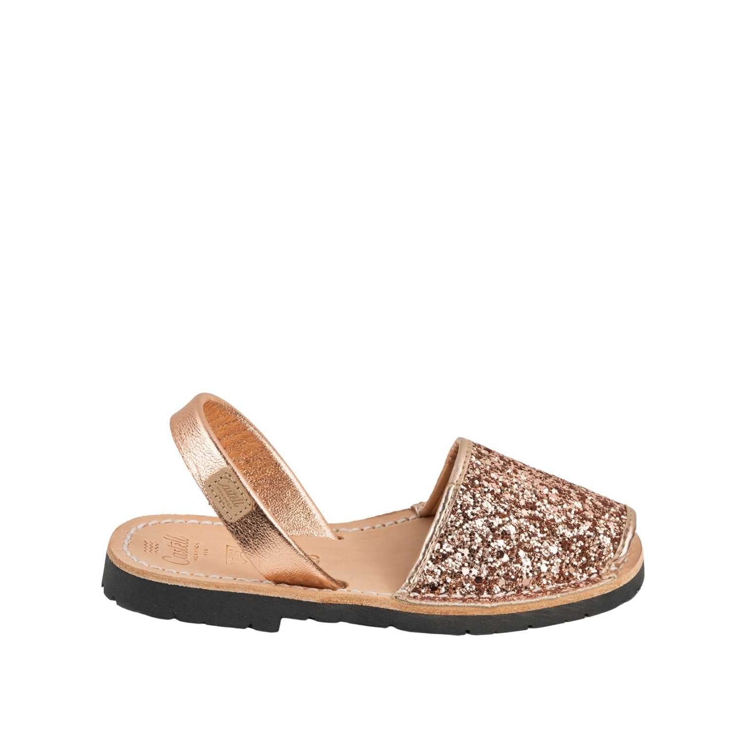 Glittery Leather Menorcan Sandals for Kids - Iker 1097R Sparkling Shoes | Perfect for Beach, Party & Summer Outfits