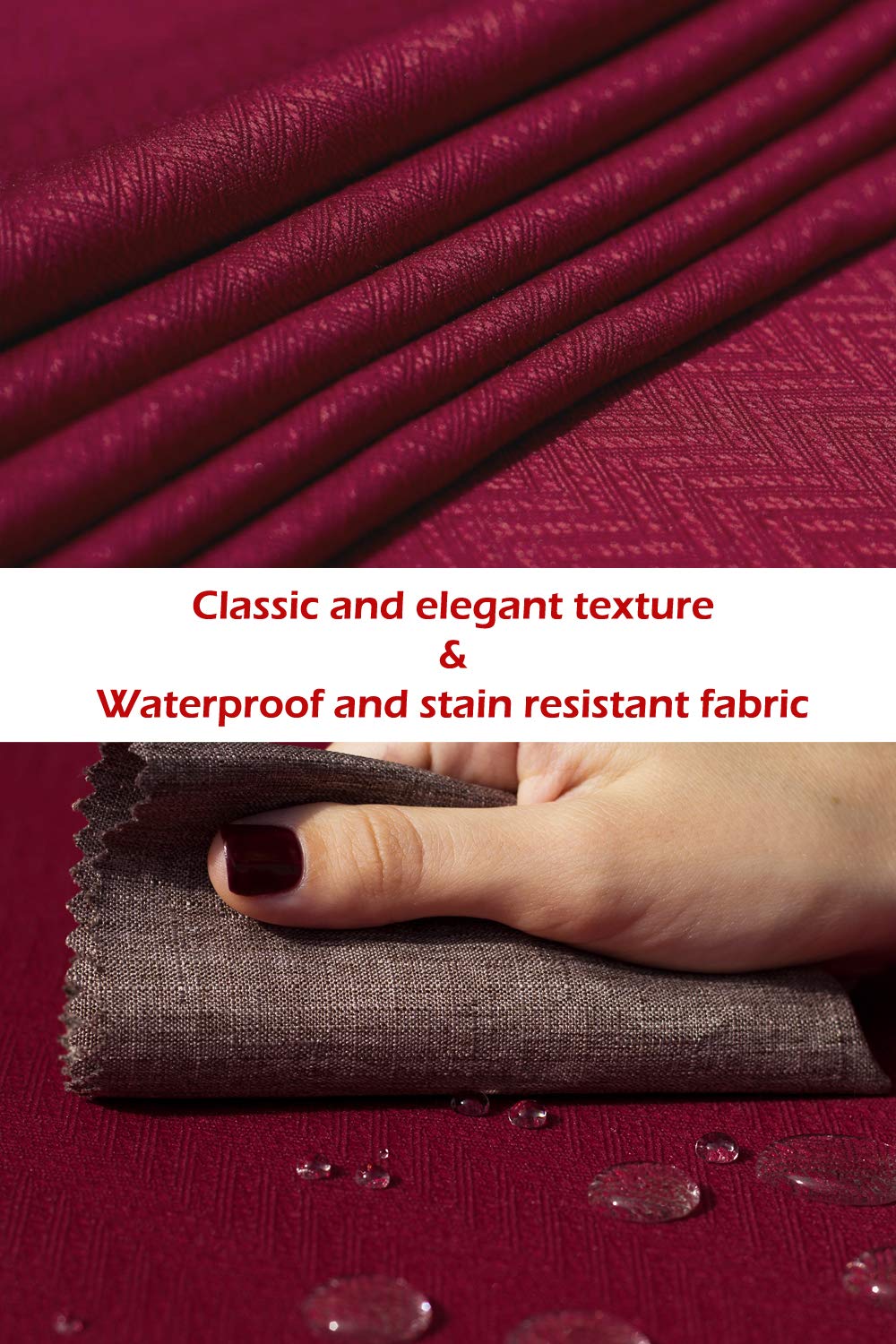 60 Inch Red Table Runner - Burgundy Cranberry Dresser Scarf, Waterproof Dining & Coffee Table Cover for Parties, Weddings, Thanksgiving, Halloween, Christmas Decor - Perfect for Indoor & Outdoor Celebrations