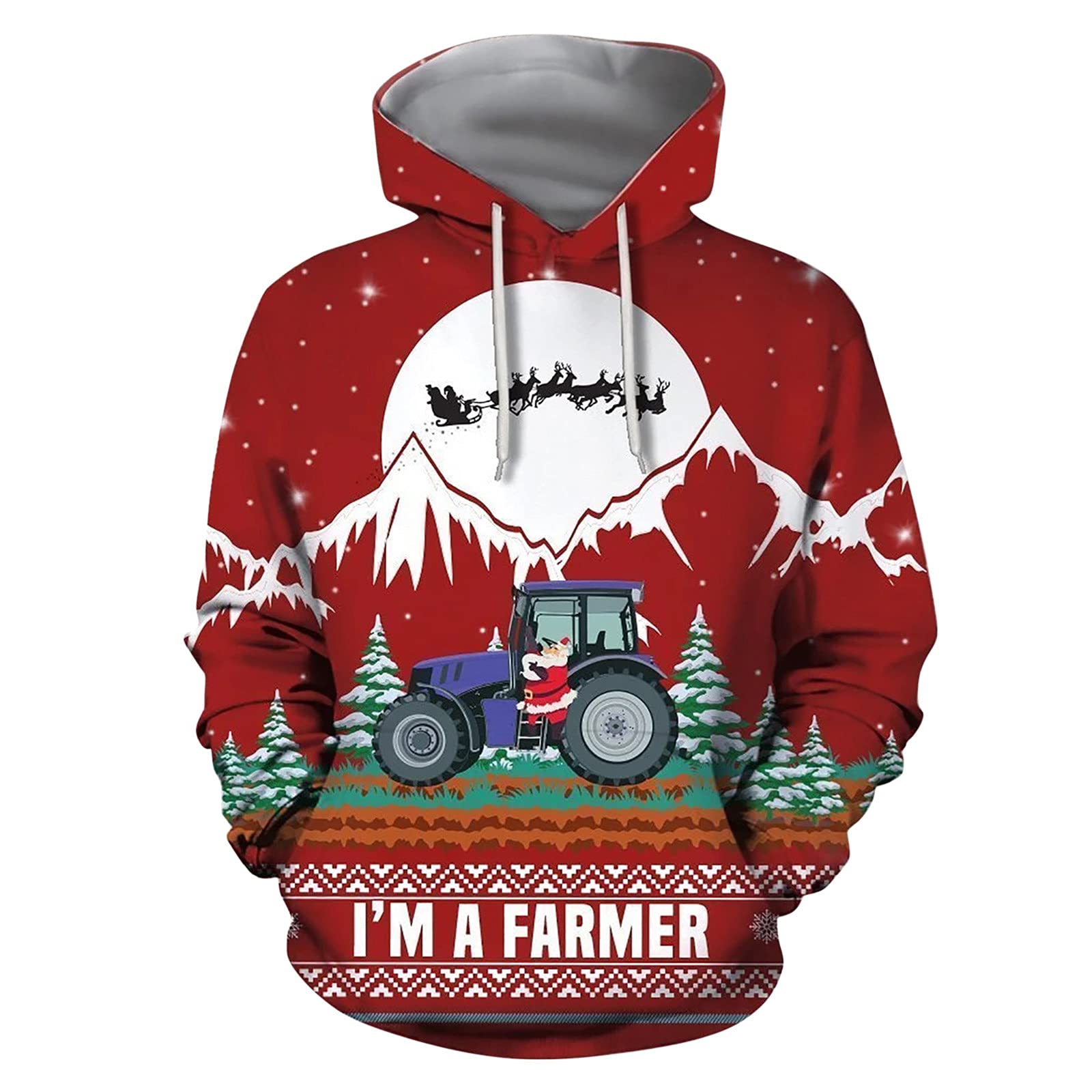Women's Loose Fit Hooded Sweater - Cozy Fall & Winter Christmas Graphic Hoodie for Casual Wear, Vacation & Holiday Outfits