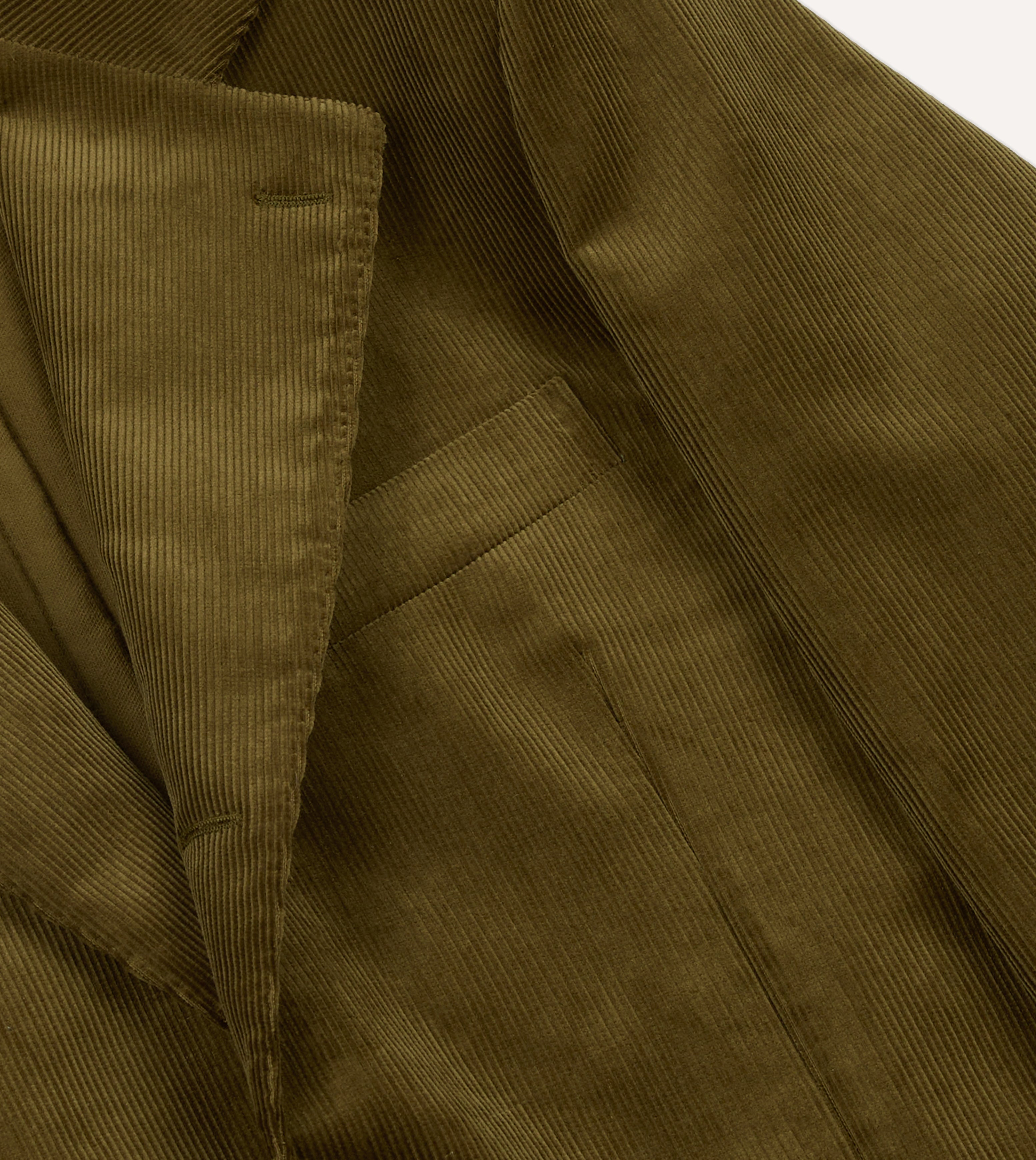 Olive Green Mid Wale Cotton Corduroy Tailored Jacket for Women - Stylish Fall & Winter Outerwear for Casual and Office Wear