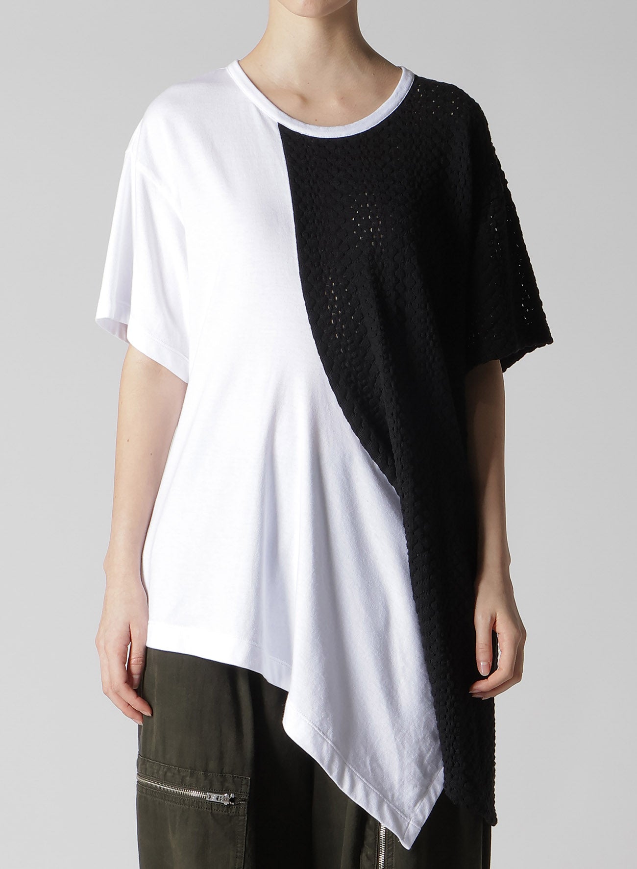 Soft Cotton Jersey & Lace Drape Short Sleeve T-Shirt for Women - Comfortable Casual & Summer Fashion Top for Everyday Wear, Dating, and Office Outfits