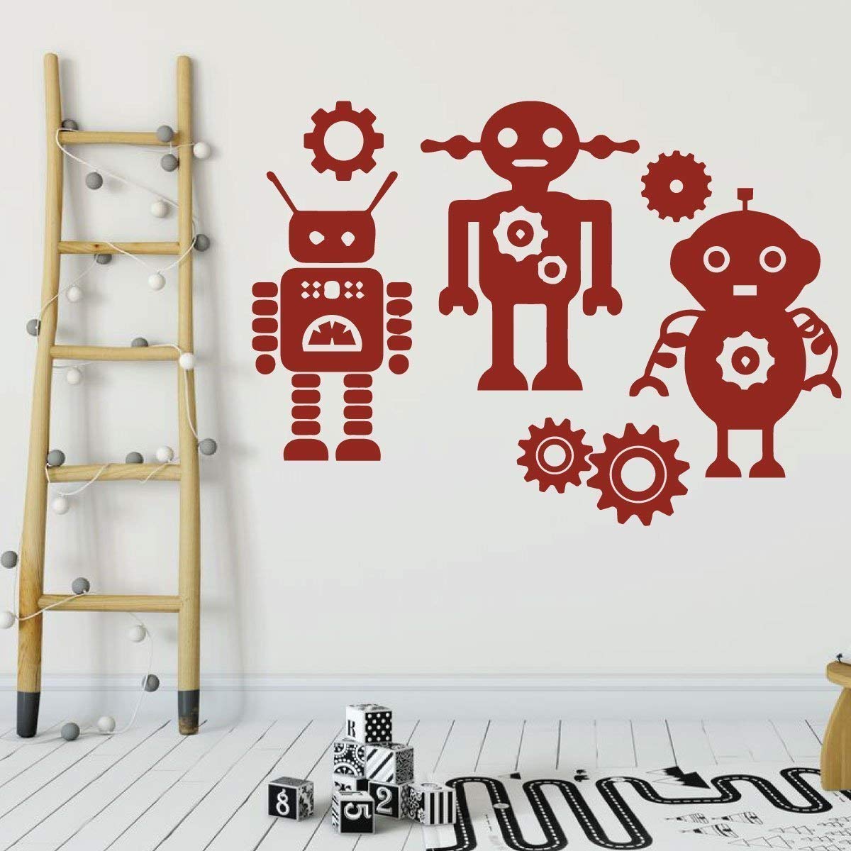 Robot Wall Decal Stickers for Boys - Removable Vinyl Wall Art for Kids Room & Playroom Decor - Perfect for Nursery, Bedroom, and Classroom Decoration
