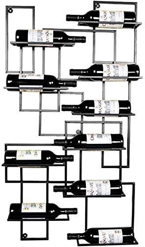 Stylish Black Wall-Mounted Iron Wine Rack - 110x60cm European Design Hanging Wine Shelf for Home Bar, Hotel & Restaurant Decor | Space-Saving Wine Bottle Storage Solution