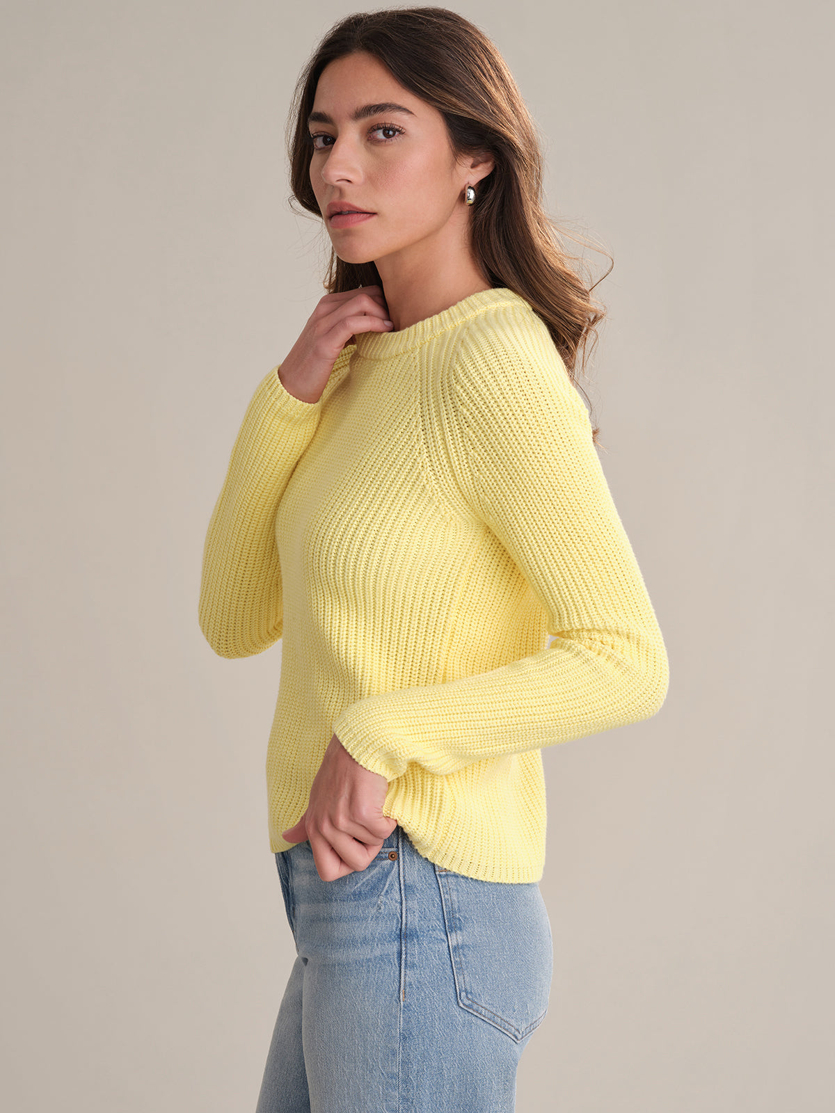 Jane: Women's Crewneck Shaker Stitch Cotton Sweater | Soft Casual Knit Pullover | Perfect for Fall Layering & Cozy Winter Outfits