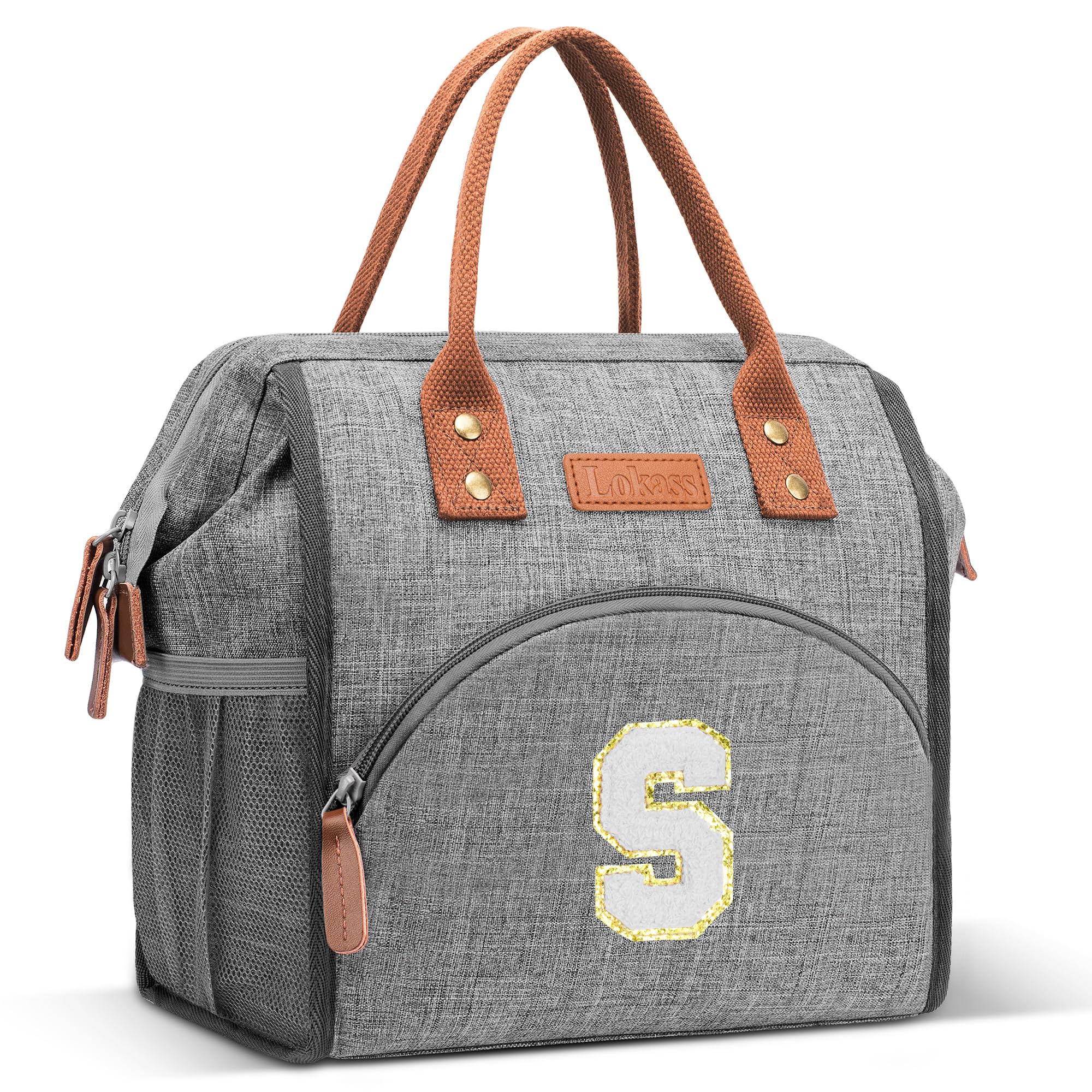 Personalized Insulated Lunch Bag for Women - Reusable Cooler Tote with Initials for Work, Office, Picnic & Travel - Great Mother's Day Gift for Mom, Nurse or Staff - Perfect for Keeping Meals Fresh at School or Outdoor Activities