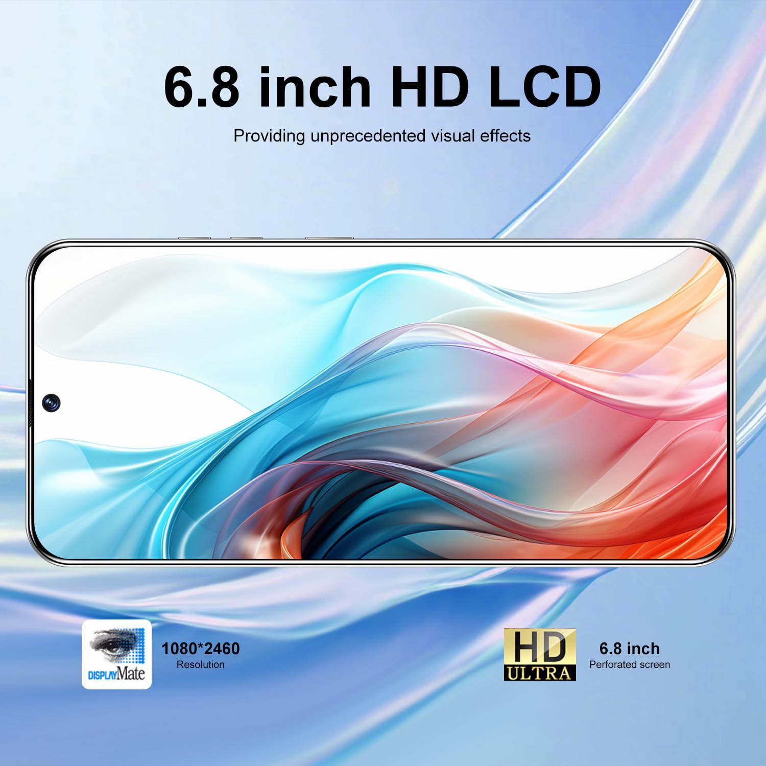 Unlocked Android Smartphone Reno 12 Pro - 8GB RAM 256GB Storage, 50MP+24MP Dual Camera, 6800mAh Long Battery Life, 6.8