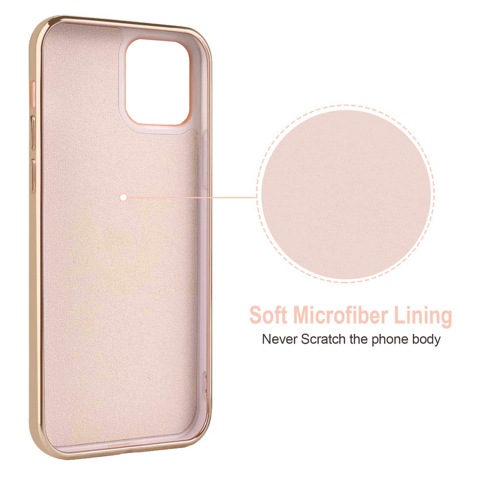 Hython Magnetic Phone Case for iPhone 13 - 360° Rotatable Ring Stand with Kickstand, Rose Gold Plated Slim TPU Cover (Pink) | Car Mount Compatible, Luxury Protection for Everyday Use & Travel