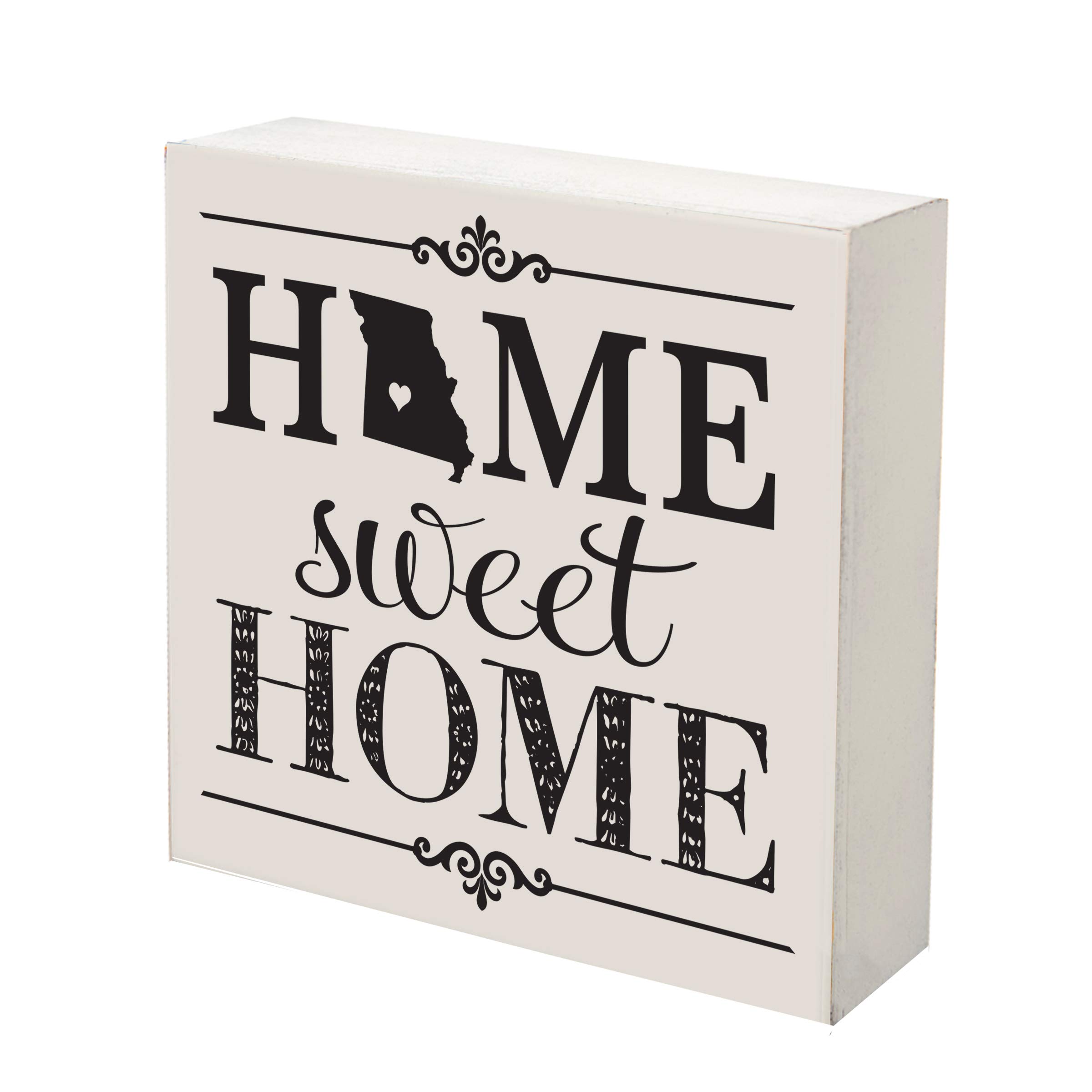 LifeSong Milestones Missouri Home State Shadow Box - 10x10 White Wooden Keepsake for Family Memories, Housewarming Gift - Perfect for Shelves, Tables & Home Décor