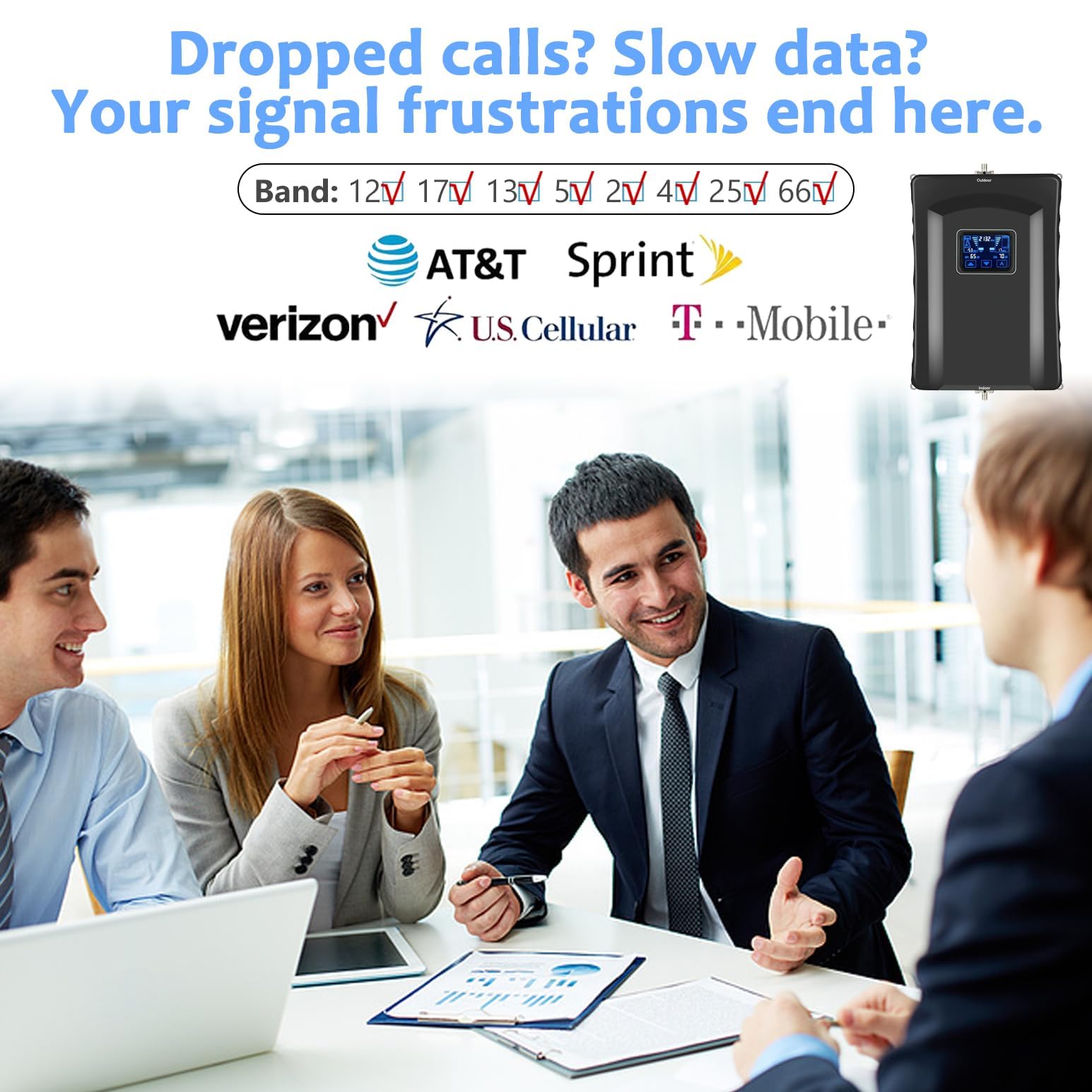 Best 5G LTE Cell Phone Signal Booster for Home & Office - 8000 Sq.Ft Coverage with 2 Panel Antennas | Supports All US Carriers (AT&T, Verizon, T-Mobile) | FCC Approved for Band 66/2/4/5/12/13/17/25 | Perfect for Rural Areas, Basements & Large Buildings