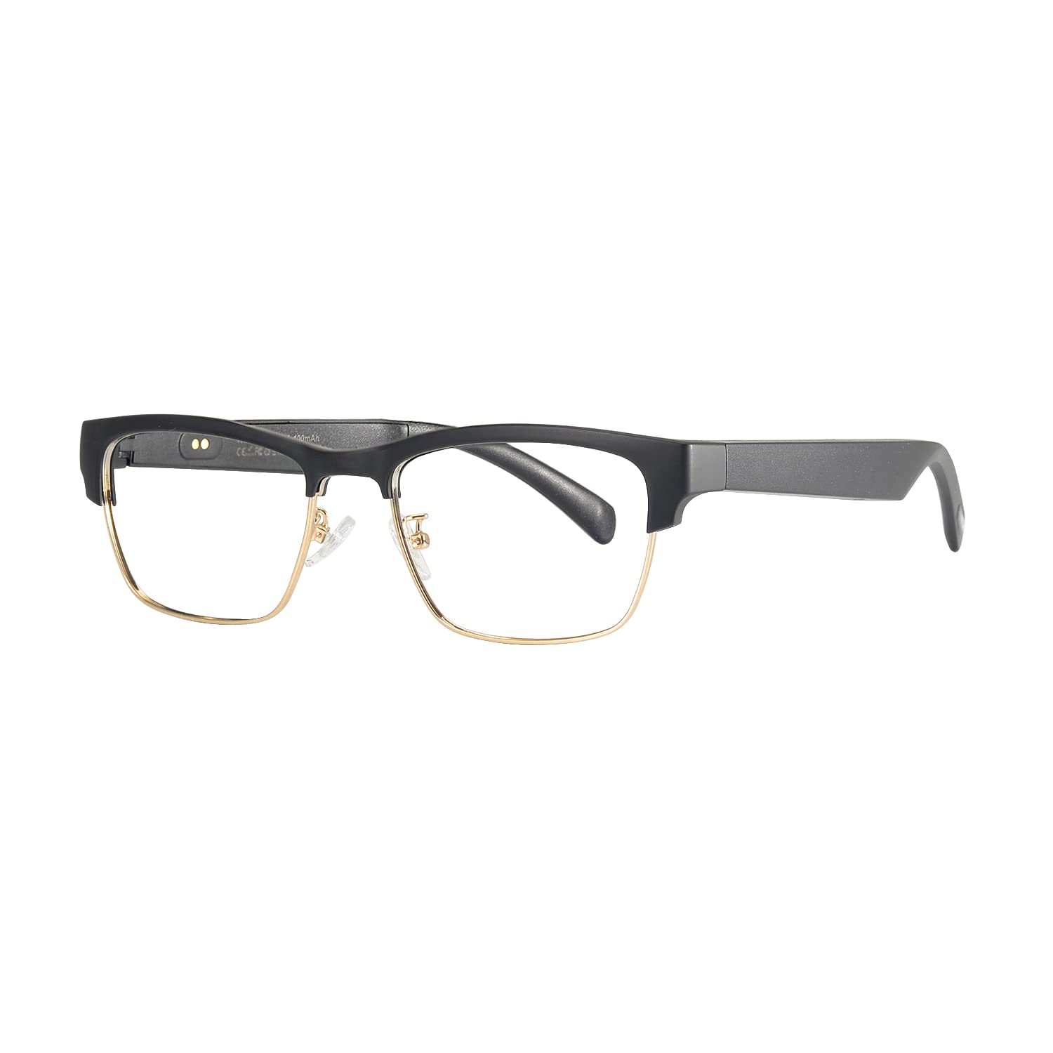 Smart Bluetooth Glasses - Wireless Audio Sunglasses for Men & Women with Built-in Speakers, HD Sound, Magnetic Charging (Includes 2 Cables) - Perfect for Running, Cycling, Travel & Outdoor Activities (Gold Clear Frame)