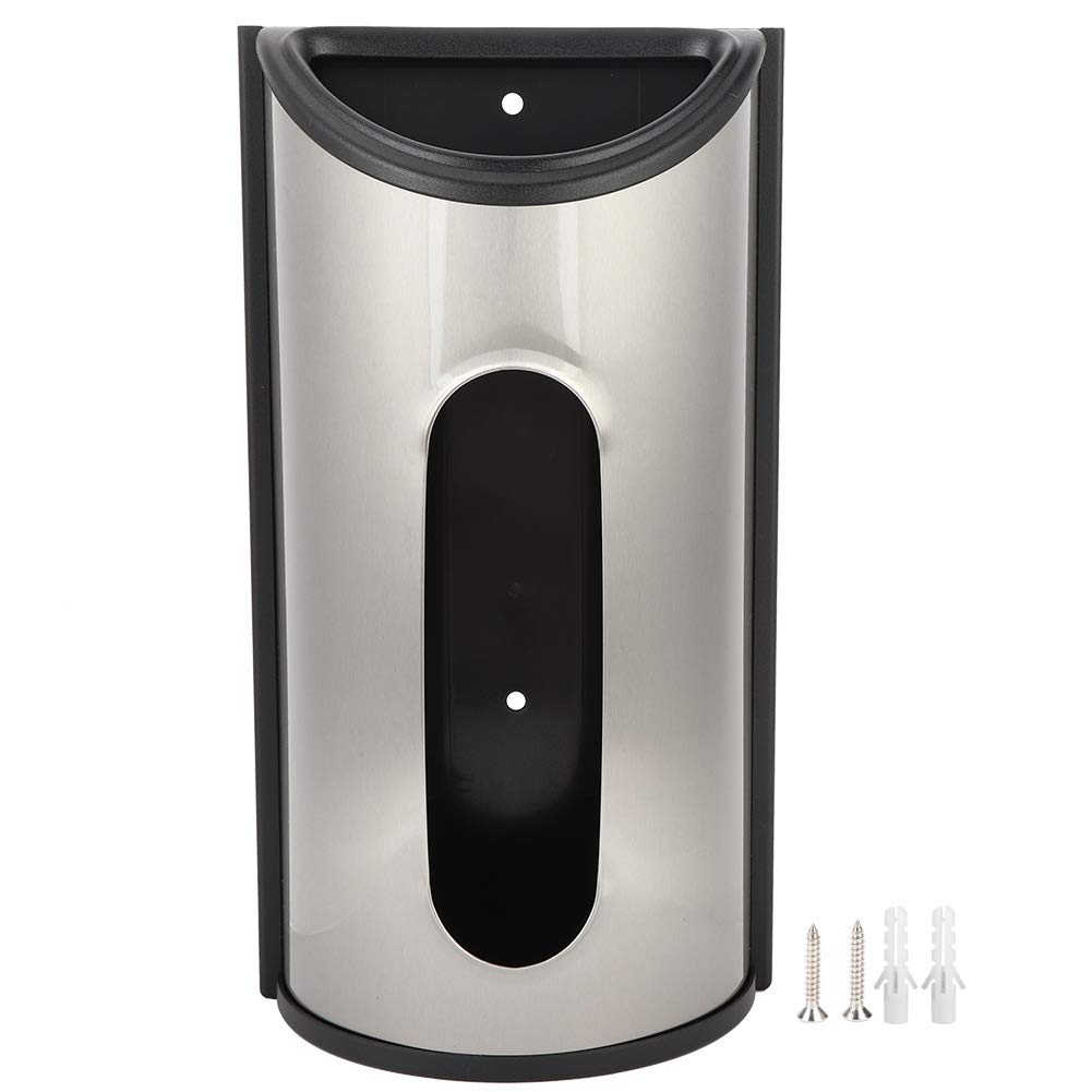 Stainless Steel Wall-Mounted Plastic Bag Holder Dispenser - Kitchen Storage Organizer for Grocery Bags, Trash Bags & Shopping Bags | Space-Saving Solution for Pantry, Laundry Room & Garage (Silver)