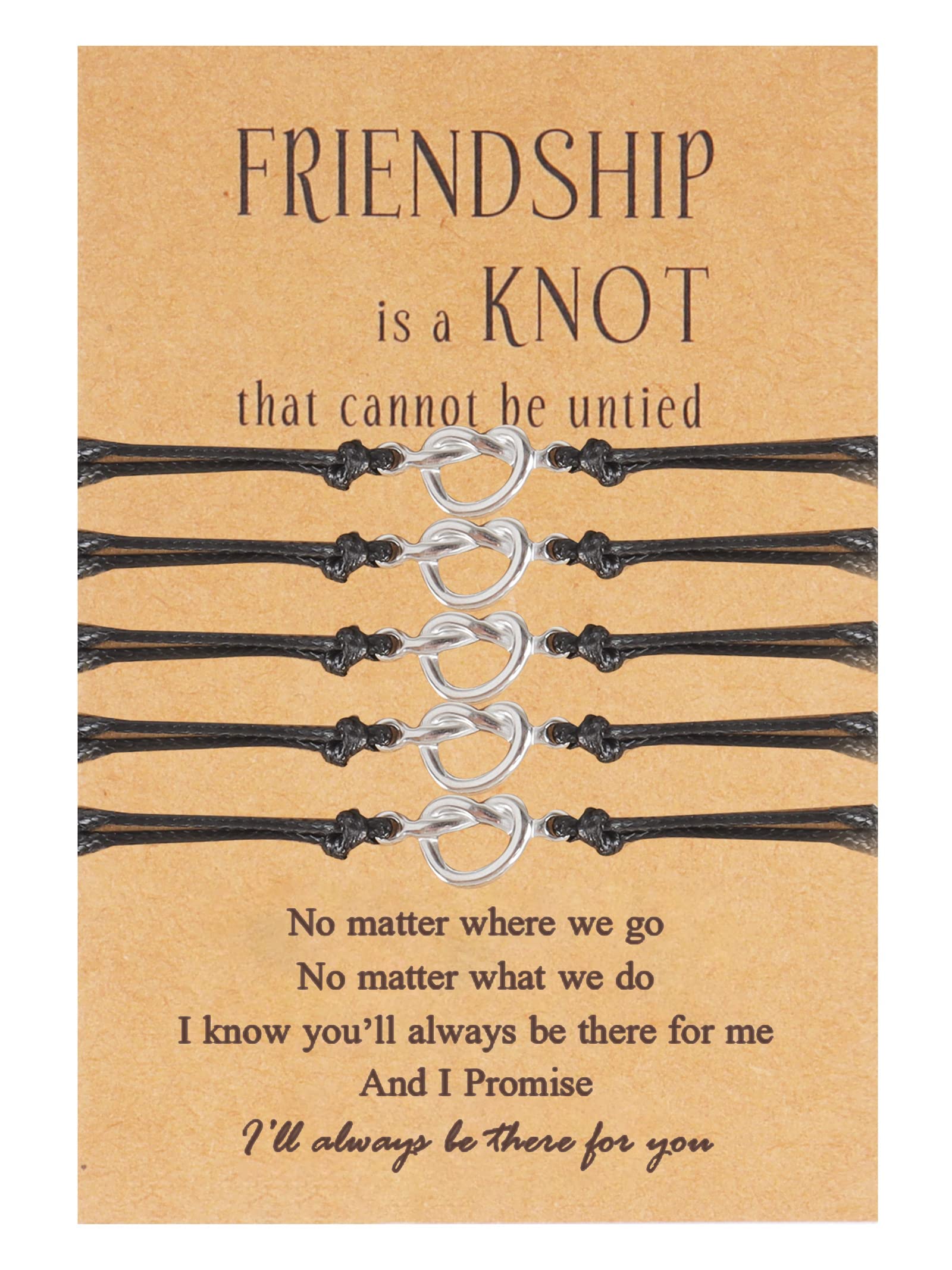 Best Friendship Bracelets for Women - Infinity Love Knot Bracelets for 2/3/4/5/6 Friends, Gift Cards Included, Perfect for Best Friends, Sisterhood, and Special Occasions