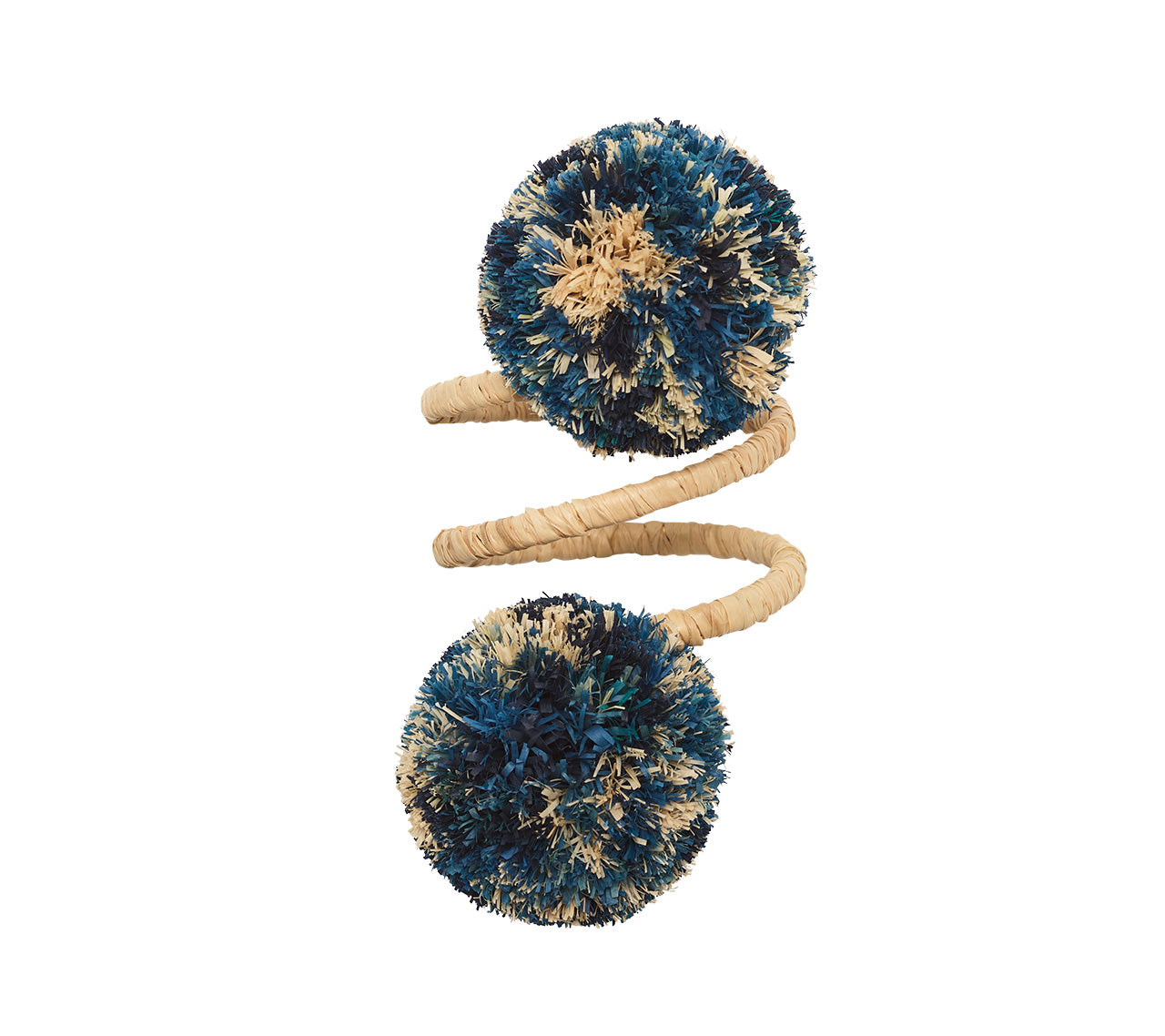 Casbah Napkin Ring Set of 4 - Natural & Blue Handcrafted Tableware for Elegant Dinner Parties & Holiday Decor