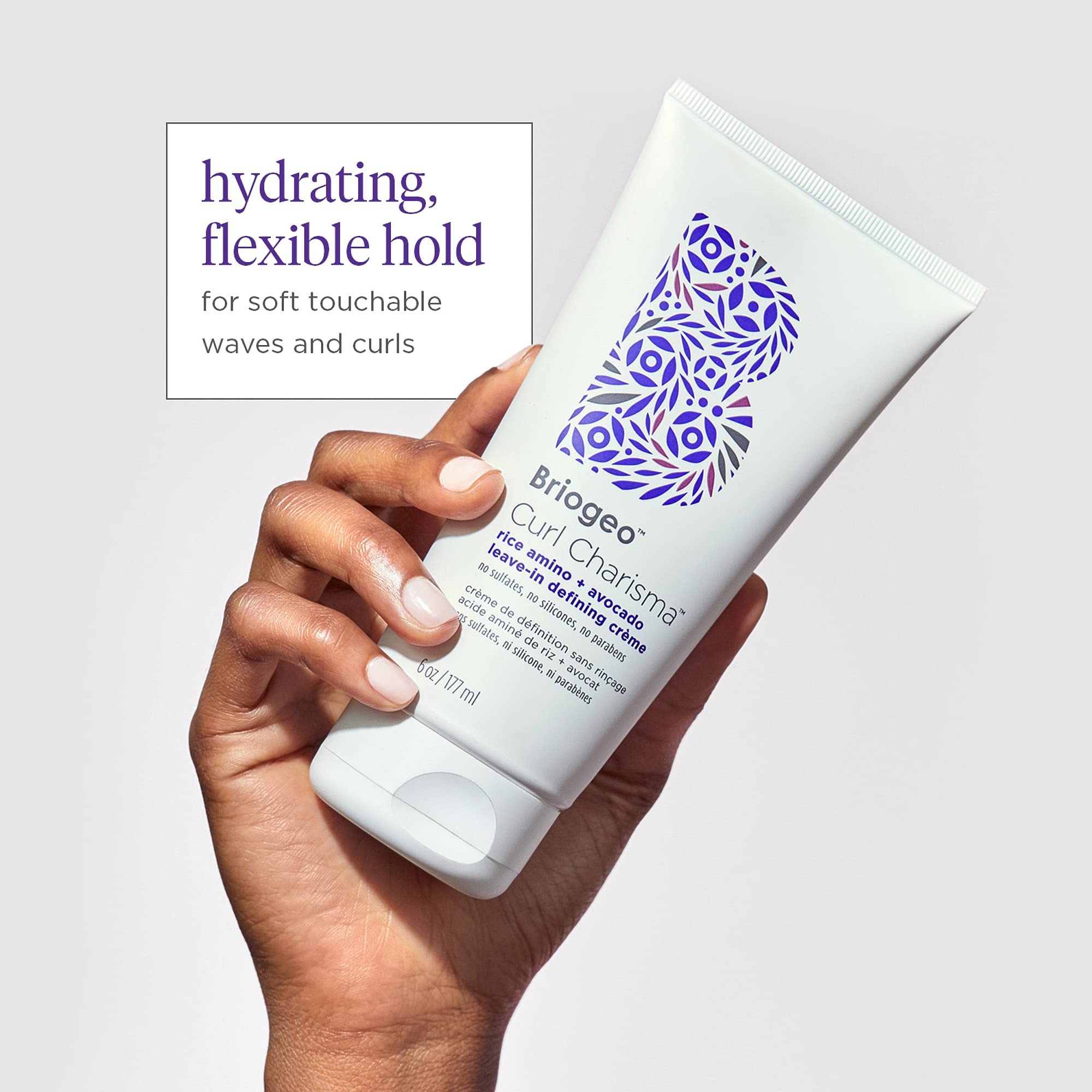 Briogeo Curl Charisma Rice Amino + Avocado Leave-In Defining Cream for Wavy, Curly, Coily Hair - Anti-Frizz Styling Moisturizer with Hydration Boost - Vegan & Cruelty-Free Hair Care - Perfect for Daily Frizz Control & Defined Curls