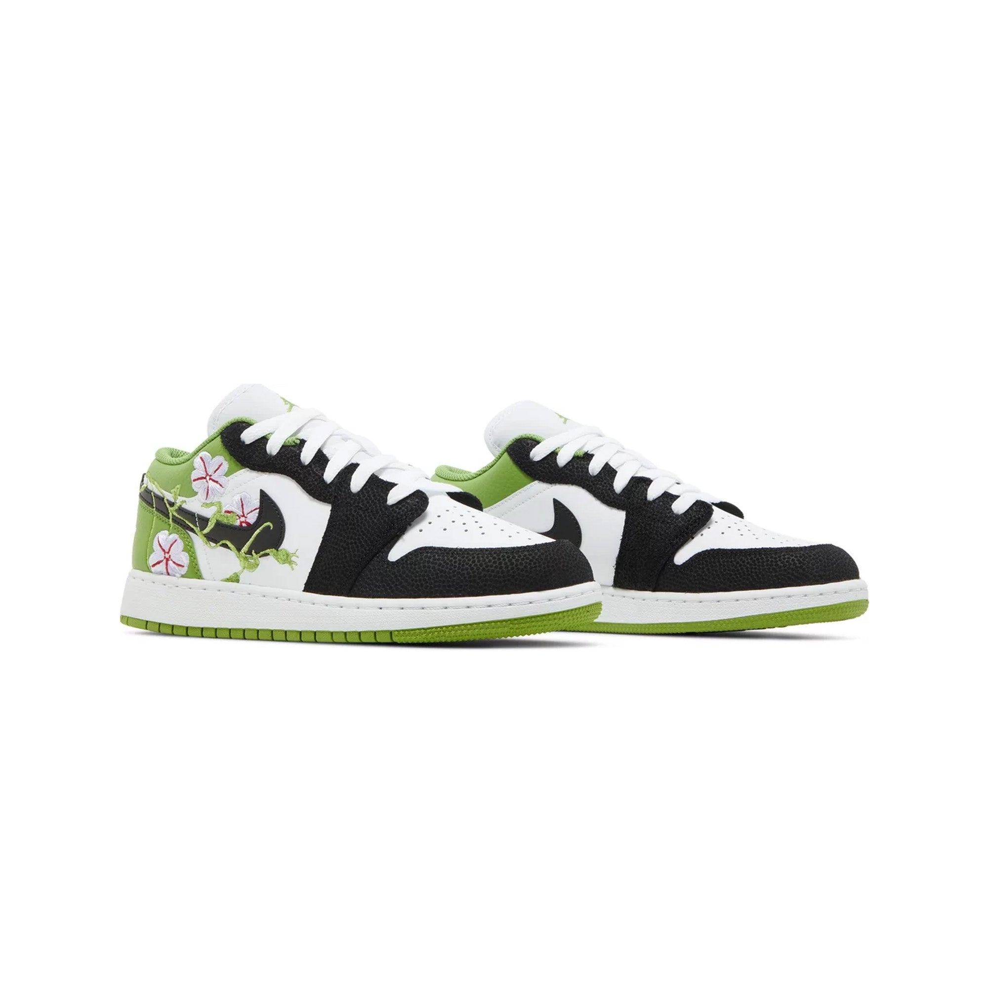 Air Jordan 1 Low SE 'Floral Vines' GS Sneakers (2022) - Women's Basketball Shoes for Casual Wear & Street Fashion