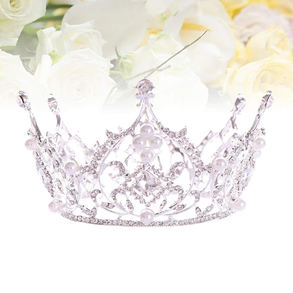 Luxury Minkissy Crystal Bridal Tiara Headband for Women - Baroque Rhinestone Wedding Crown, Queen Headpiece, White Round Bridal Accessories | Perfect for Weddings, Prom, Pageants, and Special Occasions