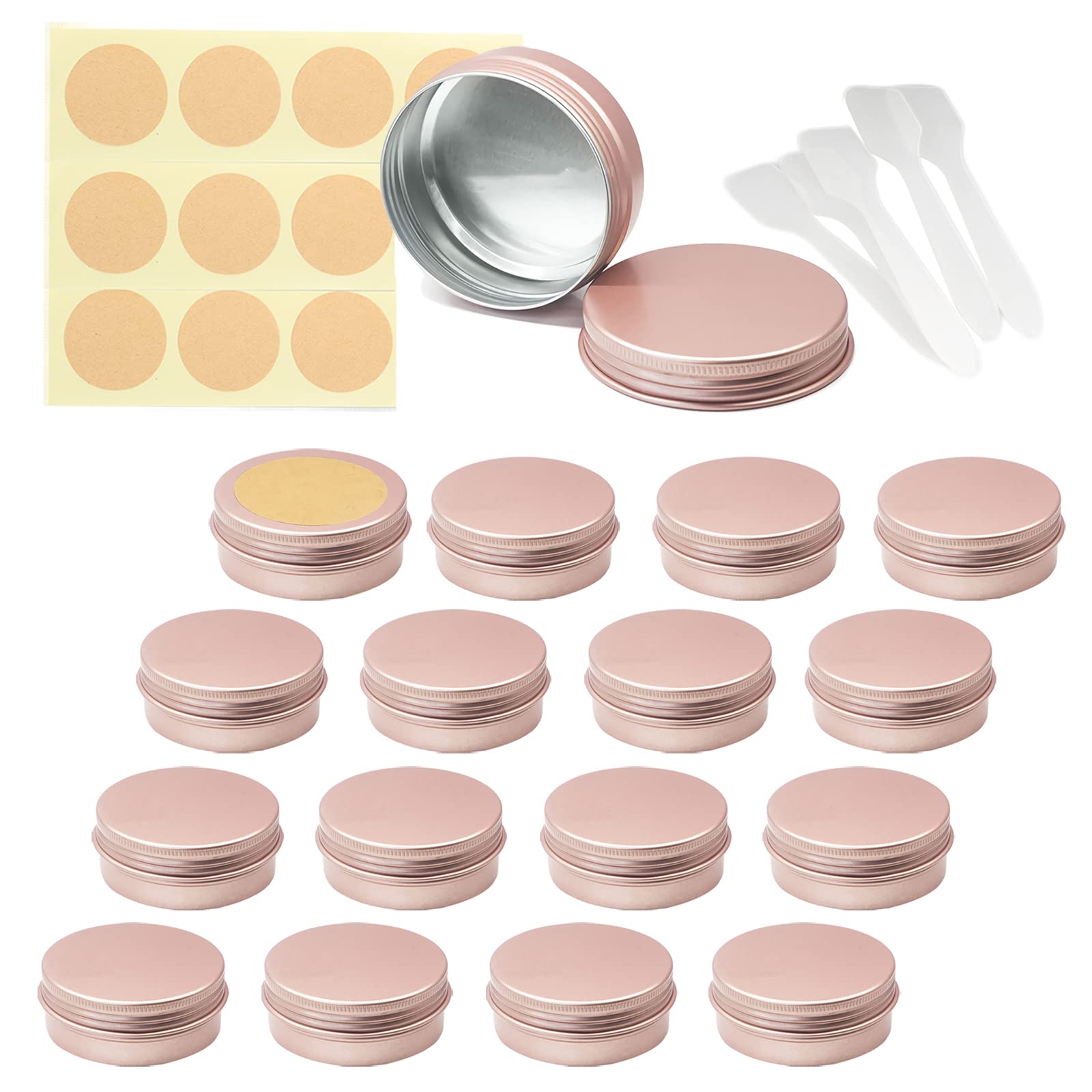 LusDoly 100-Pack 60ml Rose Pink Empty Round Aluminum Tins with Screw Lids - Cosmetic Containers for Lip Balm, Lotion, Cream, Face Masks & Mini Candles | Perfect for DIY Beauty Products, Travel Toiletries & Gift Packaging