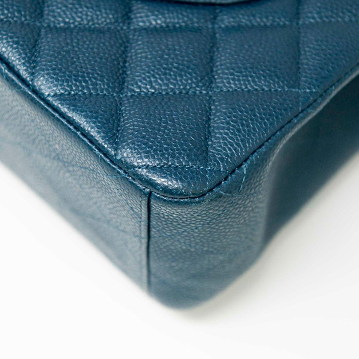 Chanel Blue Maxi Classic Flap Bag - Luxury Quilted Leather Shoulder Bag for Women | Perfect for Evening Parties, Weddings & Special Occasions
