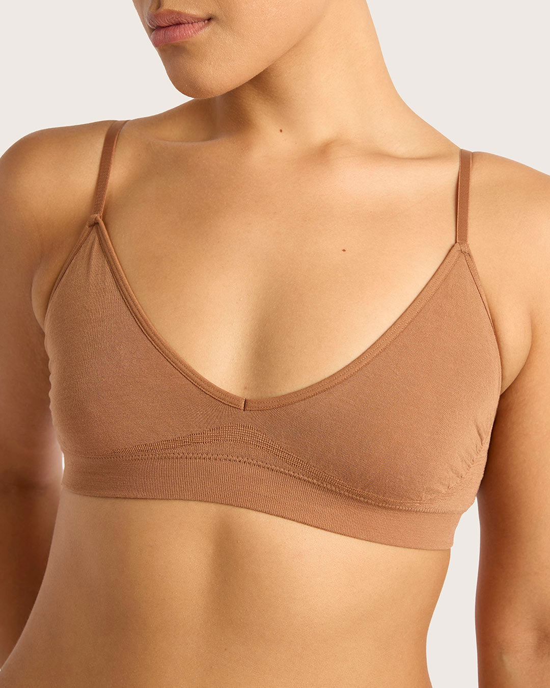 LYOLYTE Triangle Bralette - Comfortable Wireless Bra for Women, Maple Color - Perfect for Yoga, Lounge & Everyday Wear