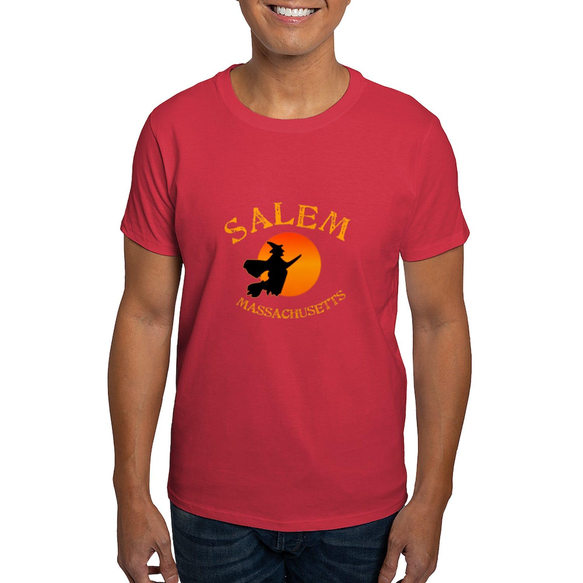 Salem MA Witch Dark T-Shirt for Men - 100% Cotton Classic Graphic Tee | Halloween Costume, Witch Festival, Gothic Fashion
