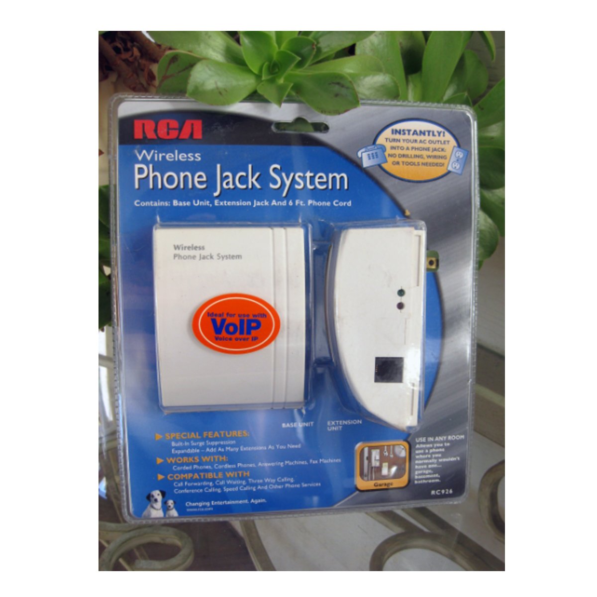 RCA RC926 Wireless Phone Jack System - Extend Landline Calls to Any Room, No Wiring Needed | Ideal for Home, Office & Multi-Room Communication