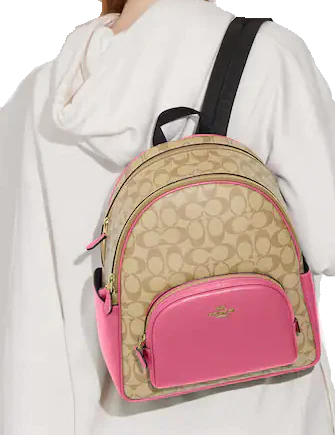 Coach Signature Canvas Court Backpack - Stylish & Durable Women's Backpack for Work, Travel & Everyday Use