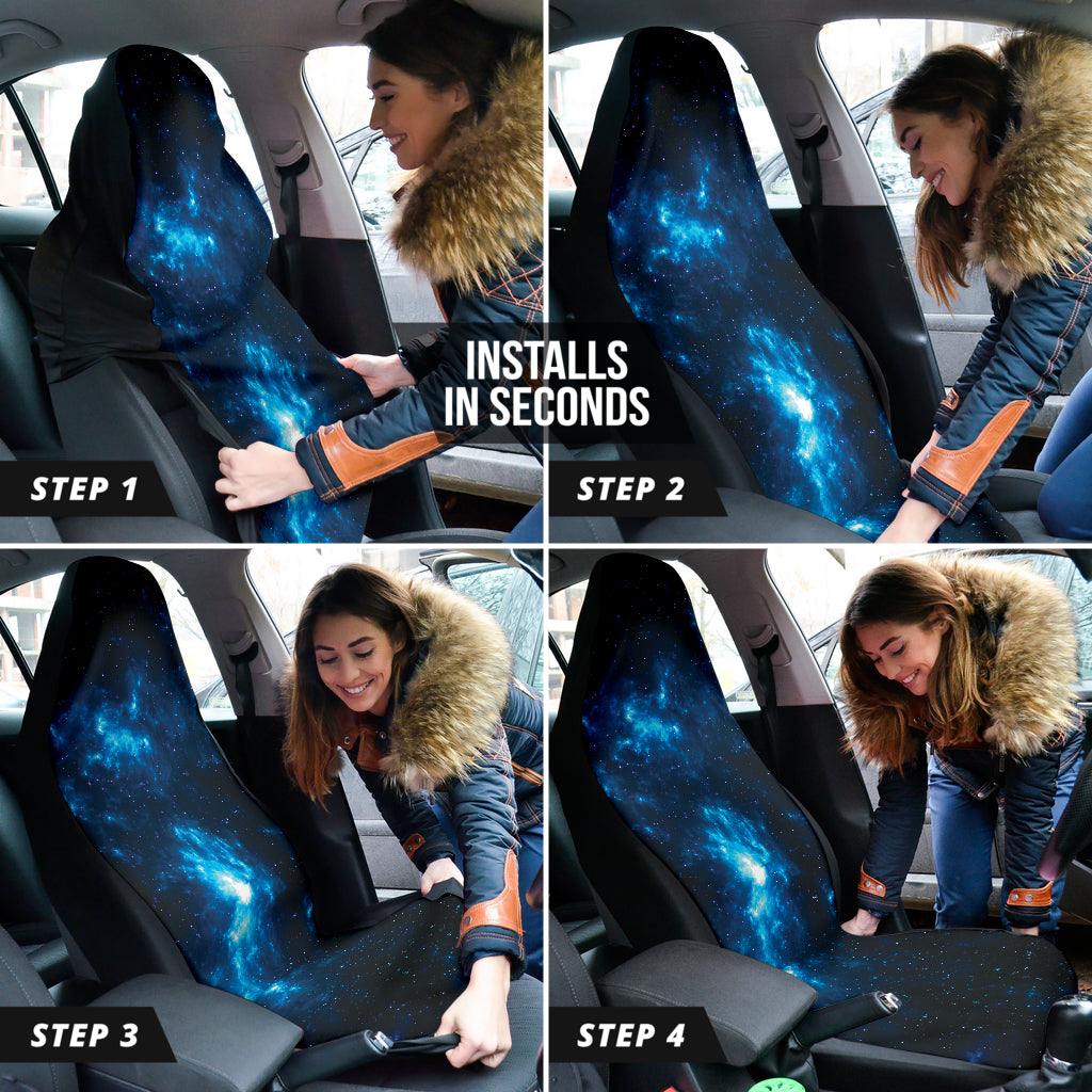 Premium Blue Dark Galaxy Car Seat Covers - Universal Fit for Cars, Trucks & SUVs - Stylish Protection for Road Trips & Daily Commutes