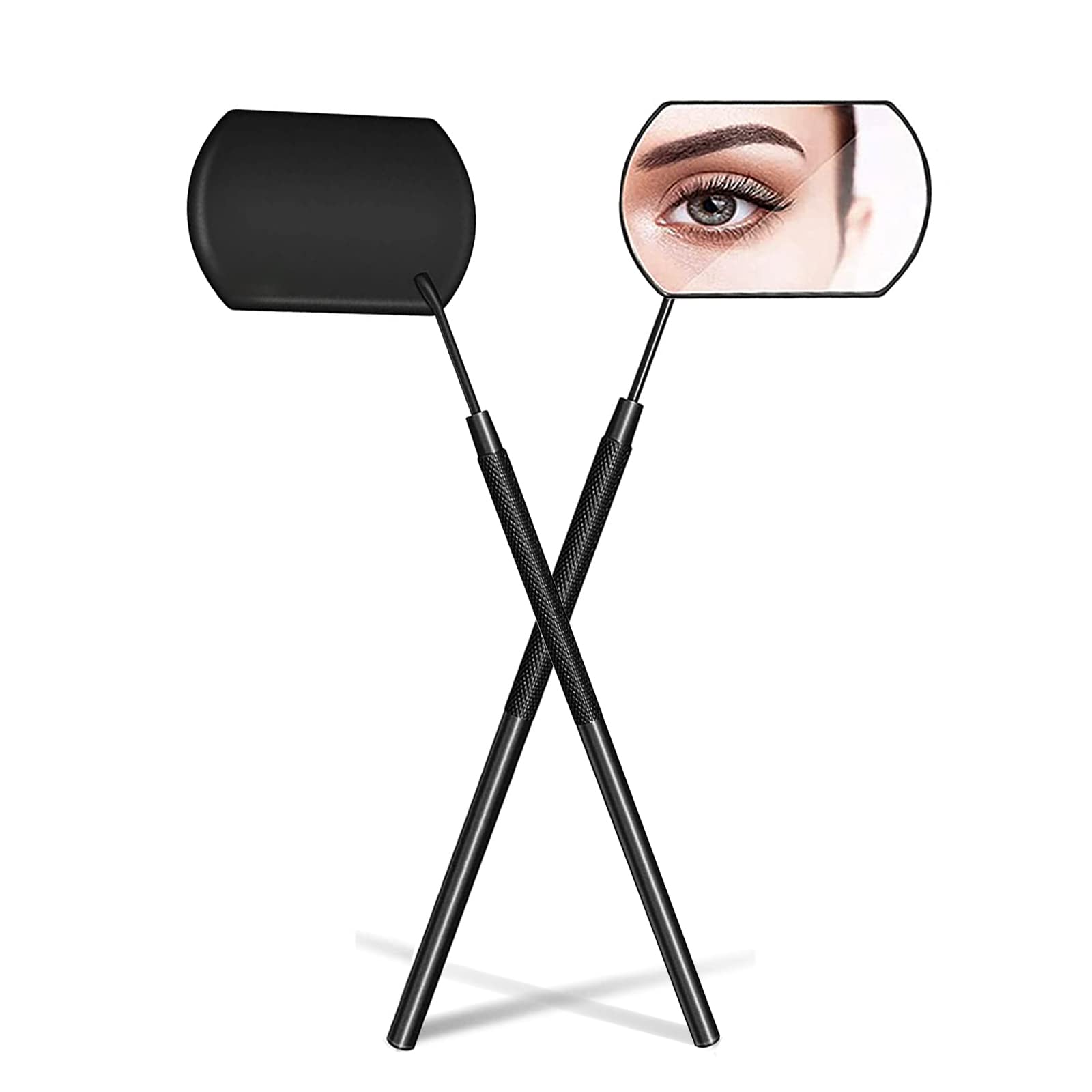 Professional Detachable Stainless Steel Black Eyelash Extension Mirror - Perfect for Lash Artists, Makeup Application & Salon Use - Essential Eyelash Extension Supplies for Precise Work