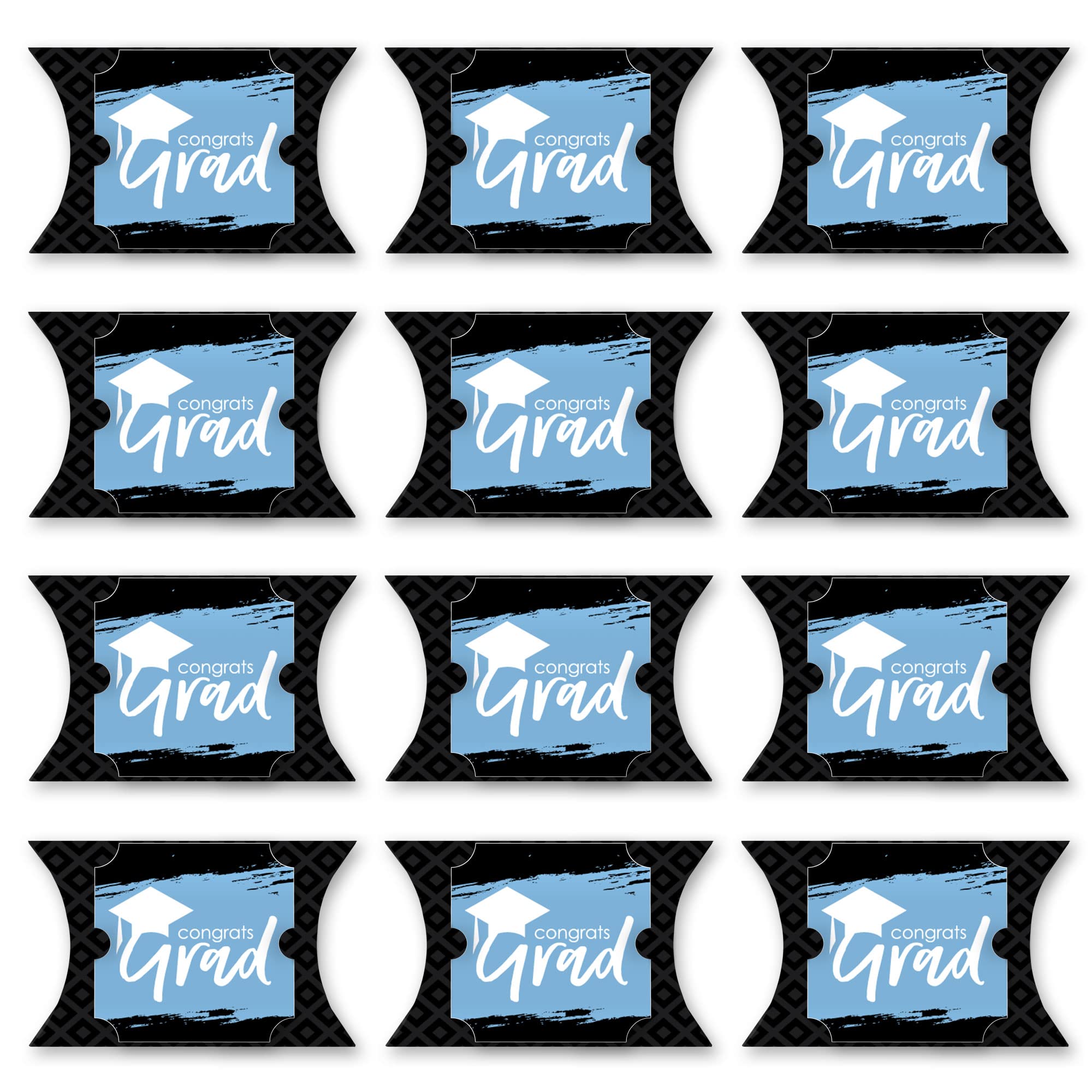 Light Blue Graduation Gift Boxes - Set of 12 for Party Favors