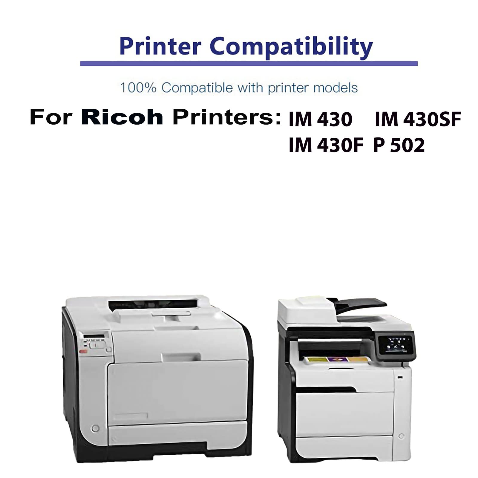 10-Pack High Yield Compatible IM 430/IM 430F/IM 430SF/P 502 Printer Cartridge Replacement for Ricoh 418126 Black Toner - Perfect for Office Printing, Bulk Document Copying & High-Volume Business Use