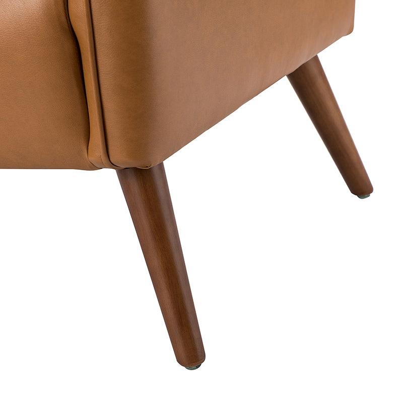 Clara Vegan Leather Armchair - Modern PU Leather Lounge Chair for Living Room, Office & Bedroom - Comfortable Mid-Century Style Accent Chair with Sturdy Metal Legs