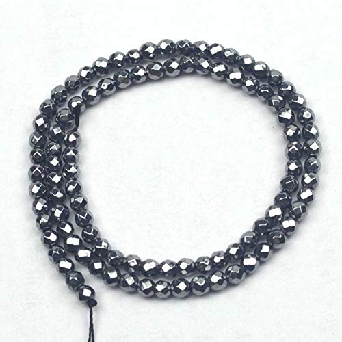 Natural Terahertz Energy Stone Beads - 10mm Round Faceted DIY Loose Beads for Bracelet Making (15