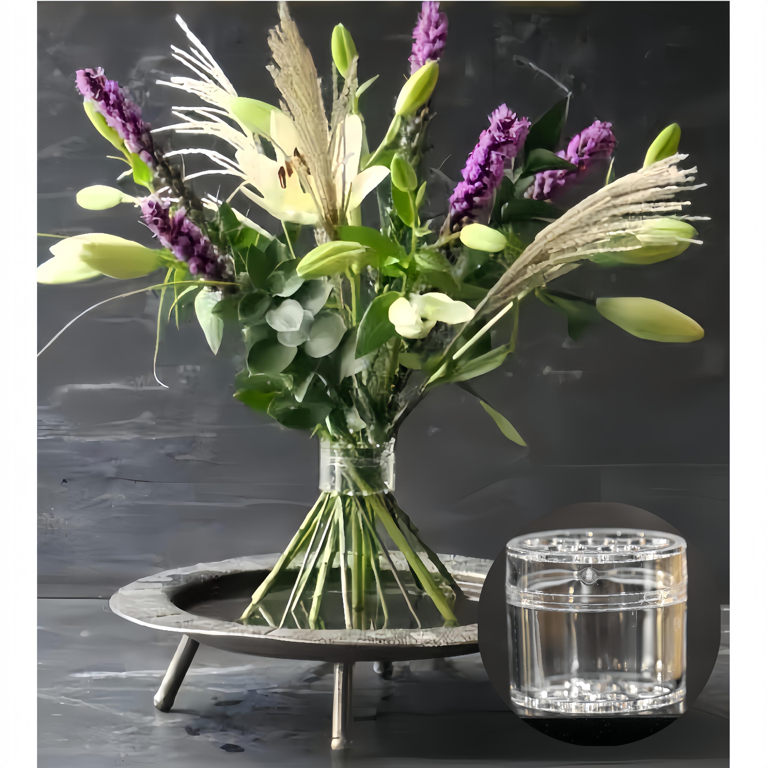 2024 Gracehomee Spiral Ikebana Stem Holder - Reusable 7-Hole Flower Support for Vases (Clear) | Perfect for Floral Arrangements, Wedding Centerpieces & Home Decor