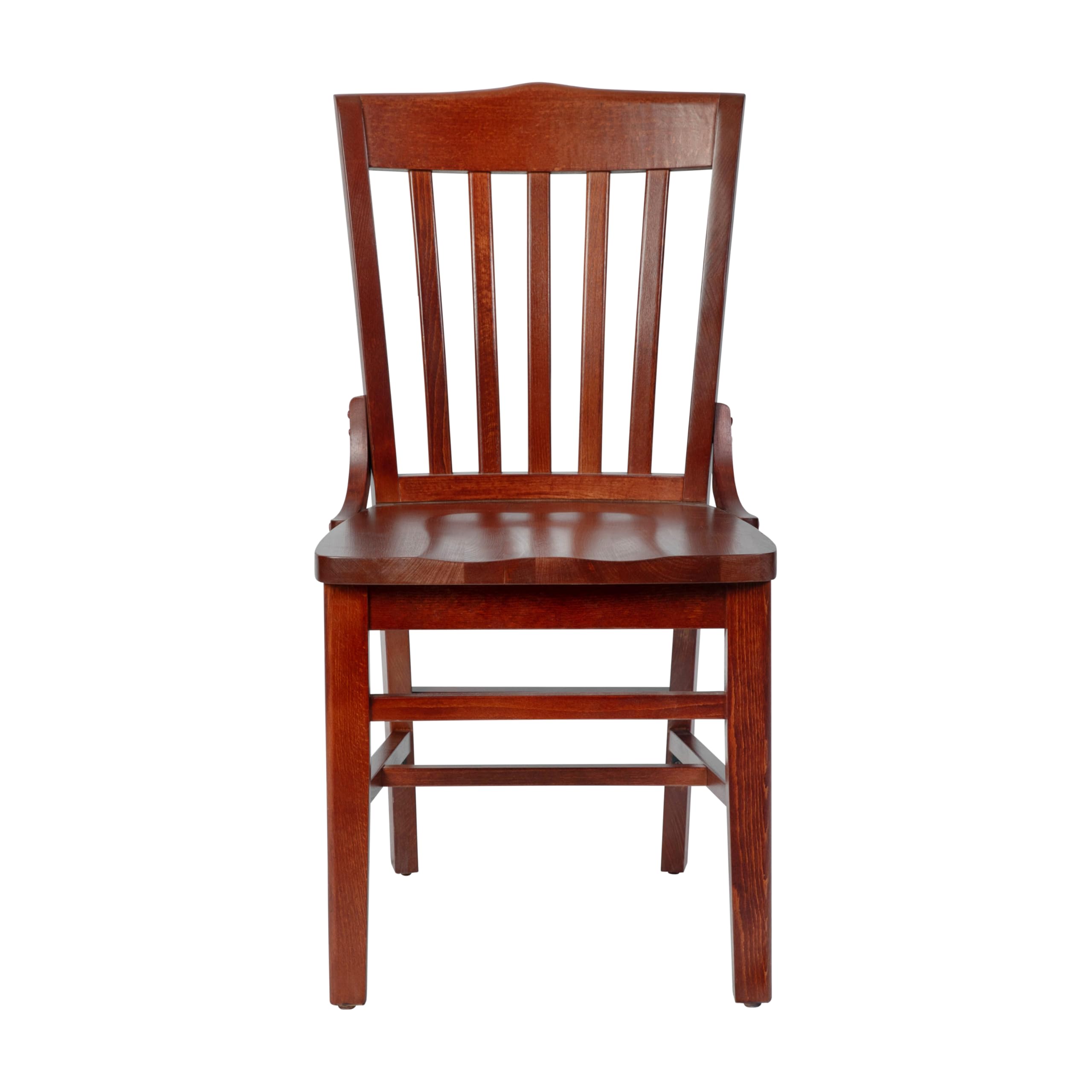 Premium Mahogany Wood School House Chair - Classic Wooden Dining Chair for Home, Office, and Classroom Use