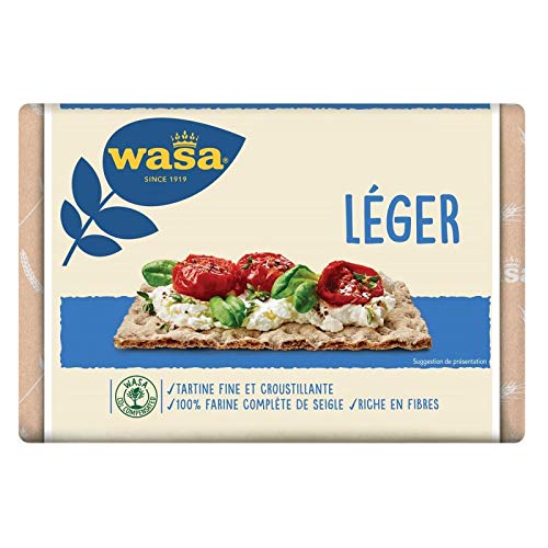 WASA Light & Crunchy Whole Grain Bread - 270g (Pack of 4) | High Fiber, Low Calorie Crispbread for Healthy Snacking, Dieting & Keto Lifestyle