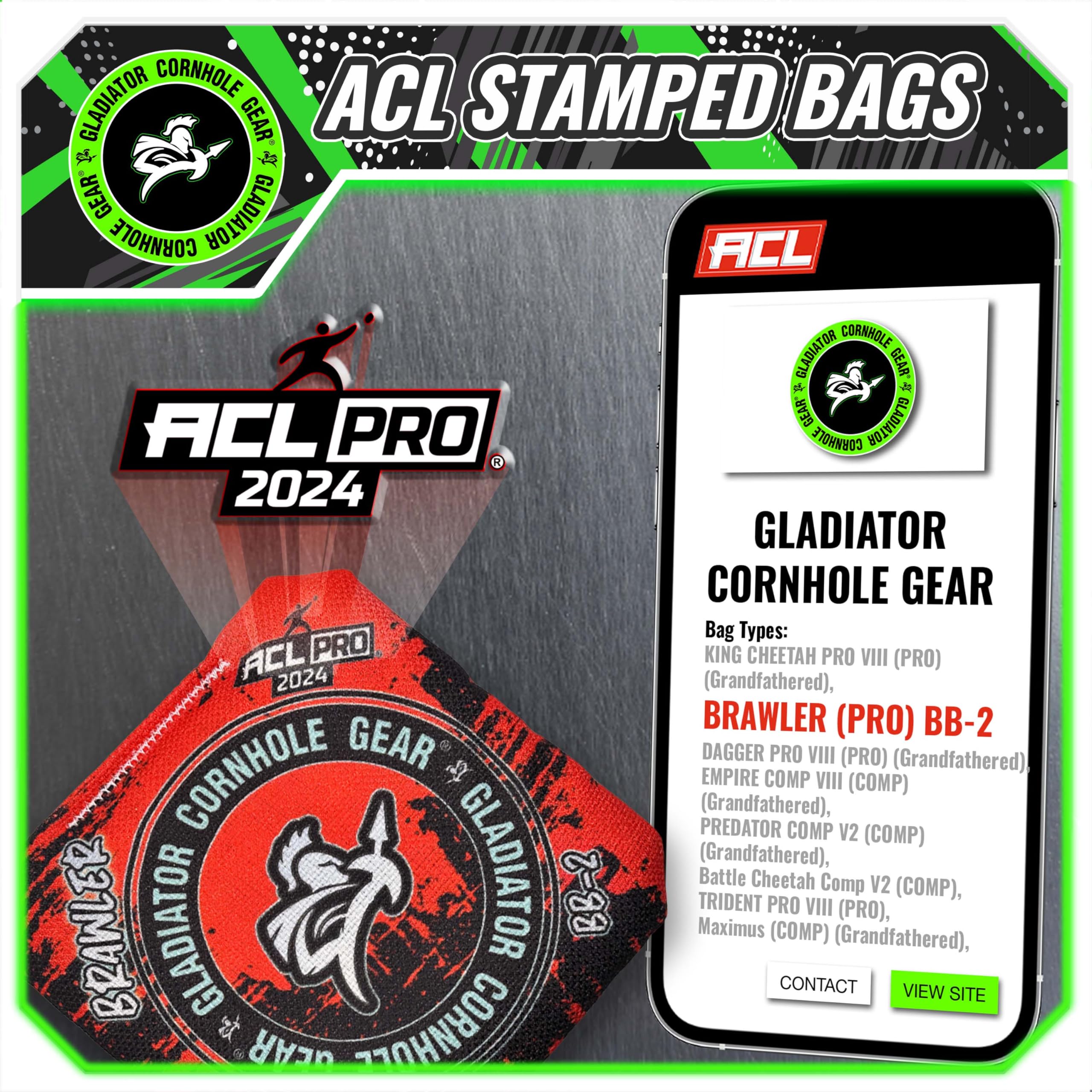 Gladiator Pro Cornhole Bags - ACL Approved Tournament Bean Bags for Competitive Play | Perfect for Backyard Games, Tailgating & Outdoor Parties
