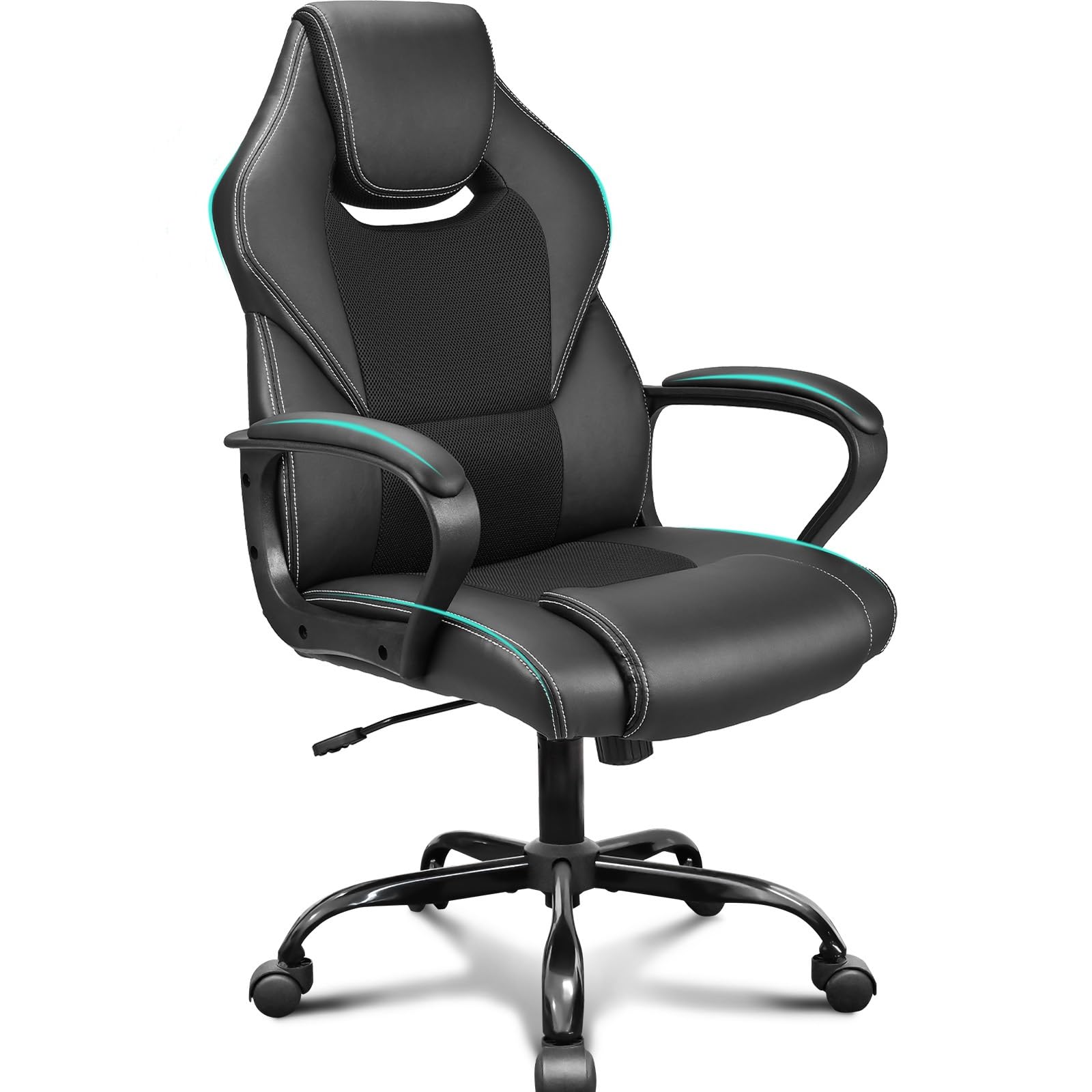 Ergonomic Office Chair - Adjustable Height Computer Desk Chair for Home, Gaming & Business, Durable Executive Chair with 150kg Weight Capacity (Black) - Perfect for Long Work Hours, Gaming Sessions & Home Office Use