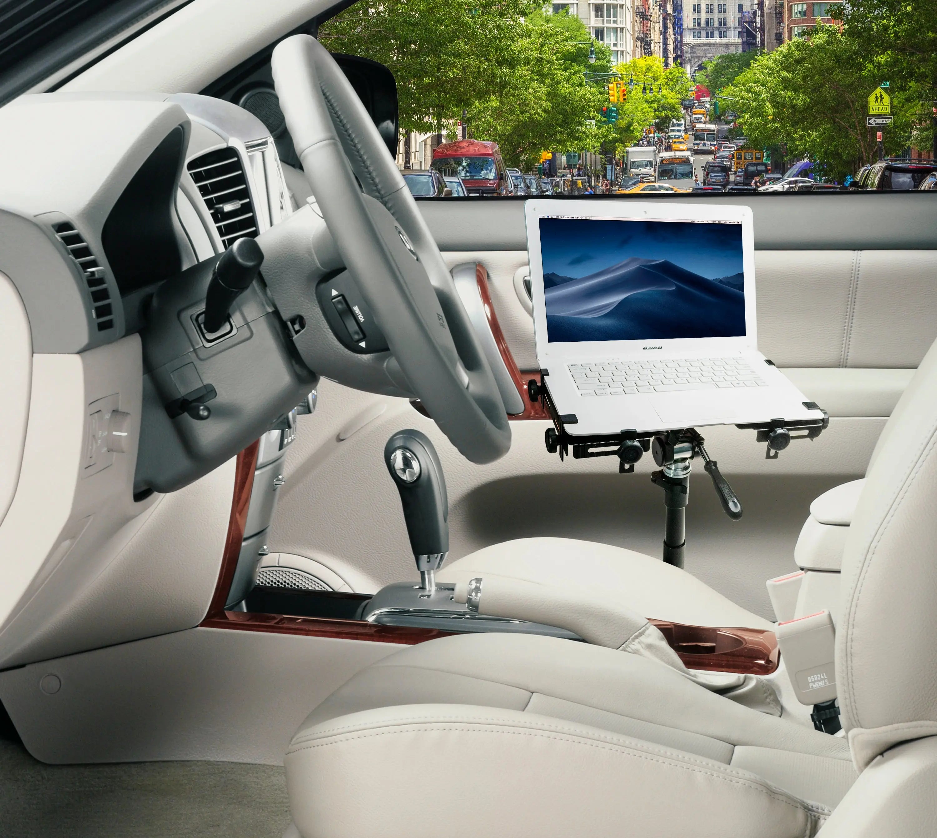 Adjustable Multi Flex Vehicle Laptop Mount - Secure Car Dashboard & Seat Mount for Work on the Go - Perfect for Remote Workers, Truck Drivers & Business Travelers