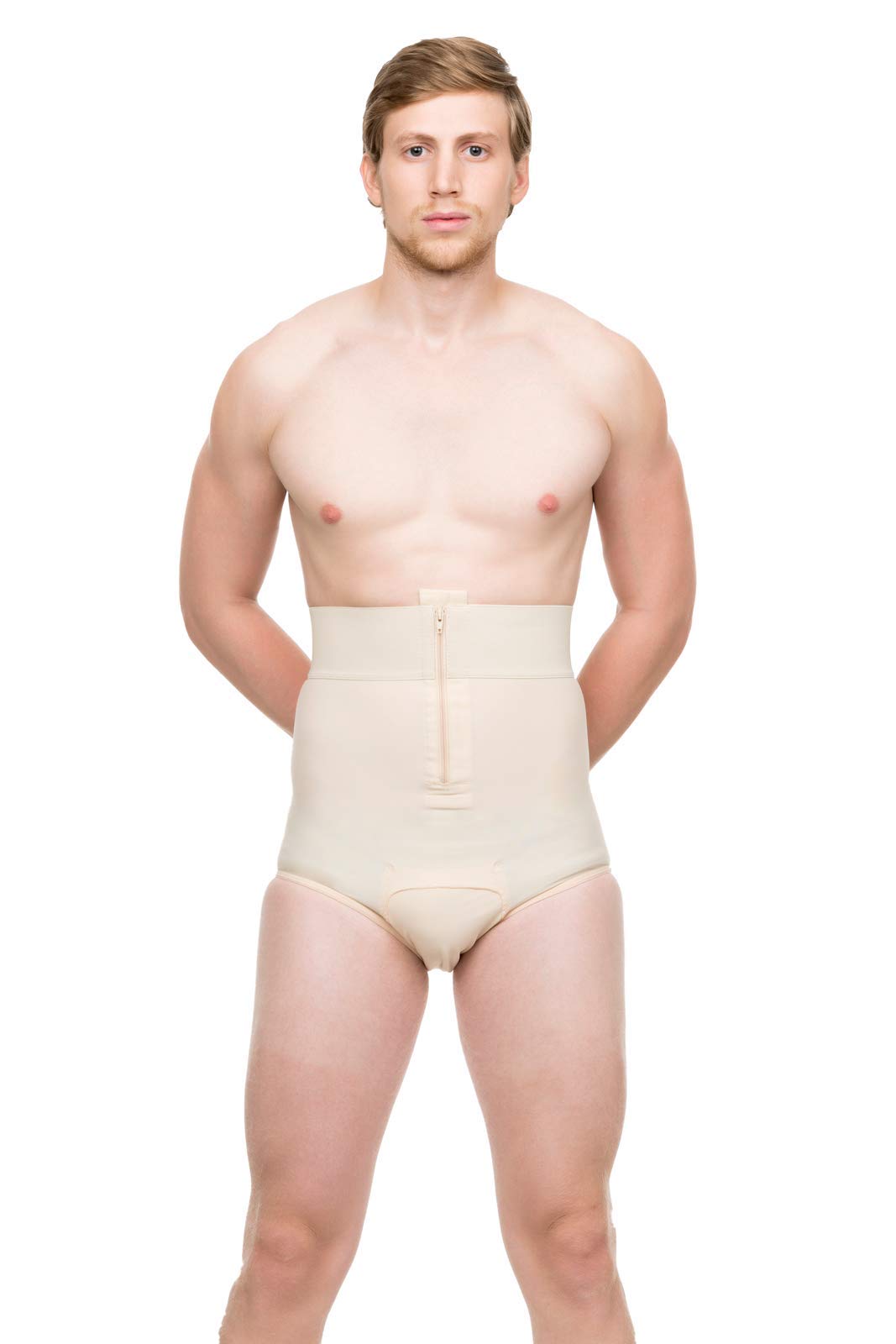 Isavela Men's High-Waist Post-Surgical Compression Briefs with Zipper Closure - Abdominal Support Garment for Liposuction, Tummy Tuck & Cosmetic Surgery Recovery (MG01) | Ideal for Post-Op Care & Body Contouring