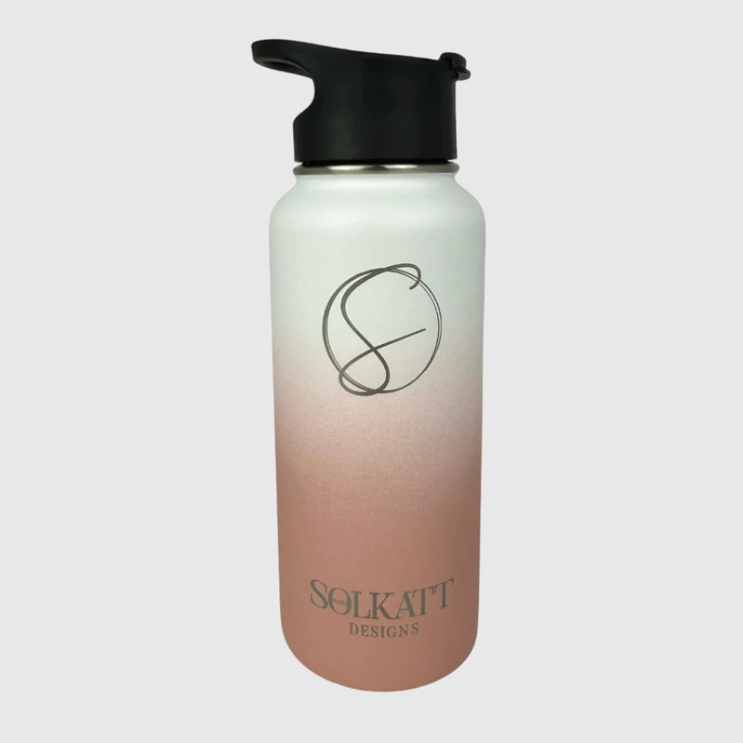 Premium Coral Pink Insulated Stainless Steel Water Bottle - 32oz (950ml) - Keeps Drinks Cold 24Hrs & Hot 12Hrs - Perfect for Gym, Hiking, Office & Outdoor Activities