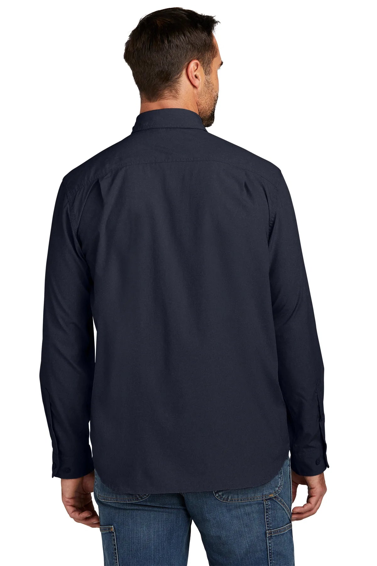 Carhartt Force Long Sleeve T-Shirt for Men - Durable Work Shirt, Navy Blue - Perfect for Construction, Outdoor Work & Casual Wear
