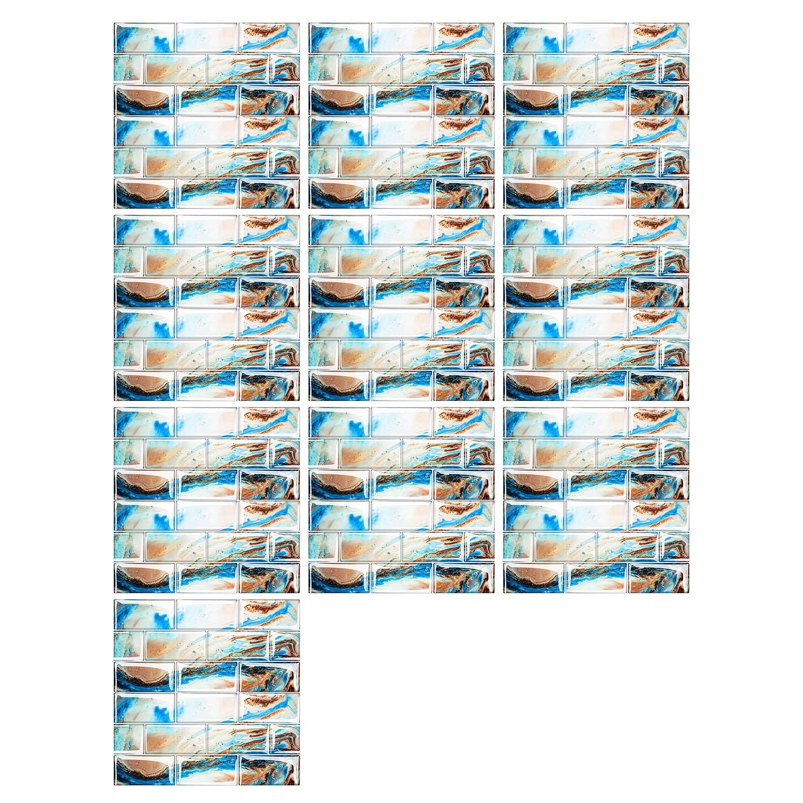 3D Tile Stickers for Wall & Floor - Mosaics Creative DIY Decorative Film, Bright Simulation Stickers for Laundry Room, Bathroom & Kitchen - Waterproof Peel & Stick Wall Decor for Home Renovation
