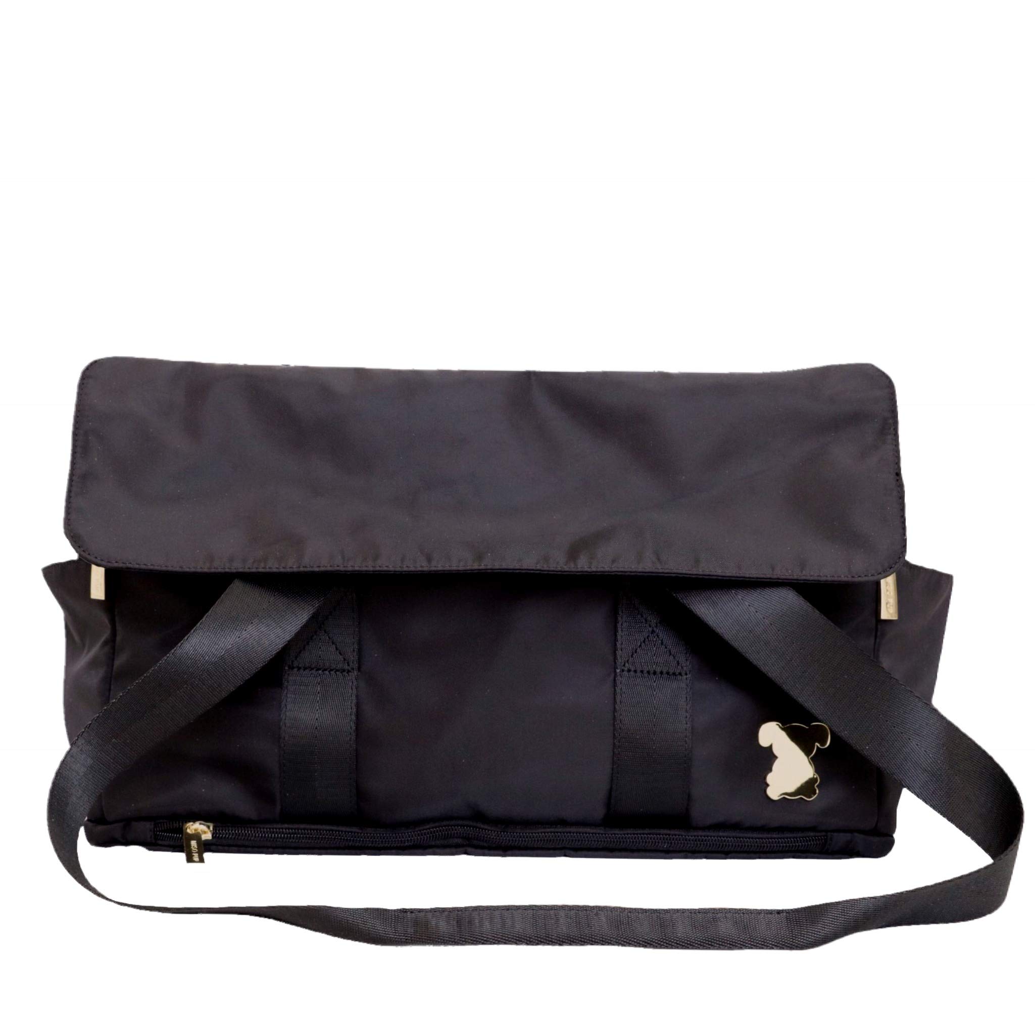 Interchangeable Shell Tote Pet Carrier - Black Flap Tote for Small Dogs & Cats | Lightweight Travel Carrier with Removable Base | Perfect for Airplane, Car Rides & Vet Visits
