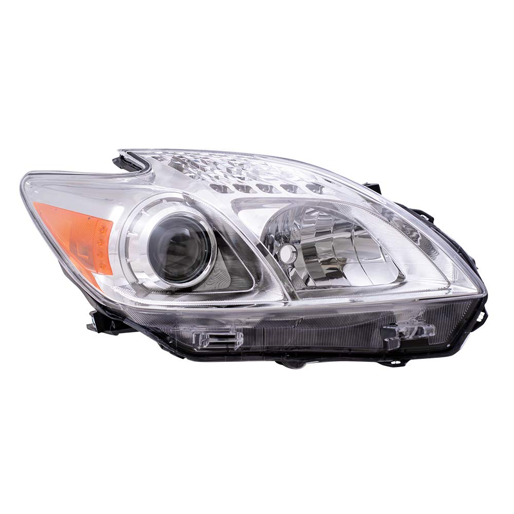 Brock Replacement Halogen Headlight Assembly Set - Left & Right - Compatible with 2012-2015 Toyota Prius - Perfect for Night Driving & Vehicle Restoration Projects