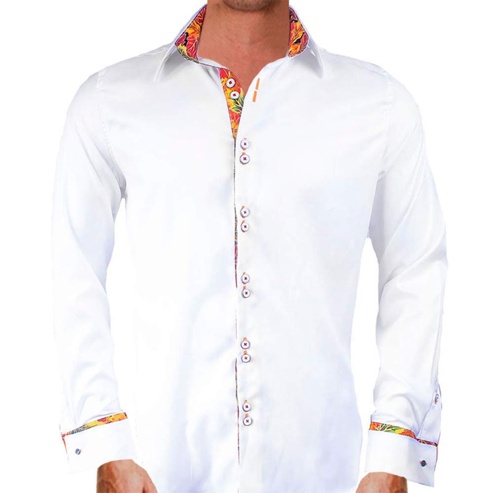 Stylish Fall Themed French Cuff Shirts with Leaf Design - Perfect for Autumn Office Wear & Seasonal Fashion