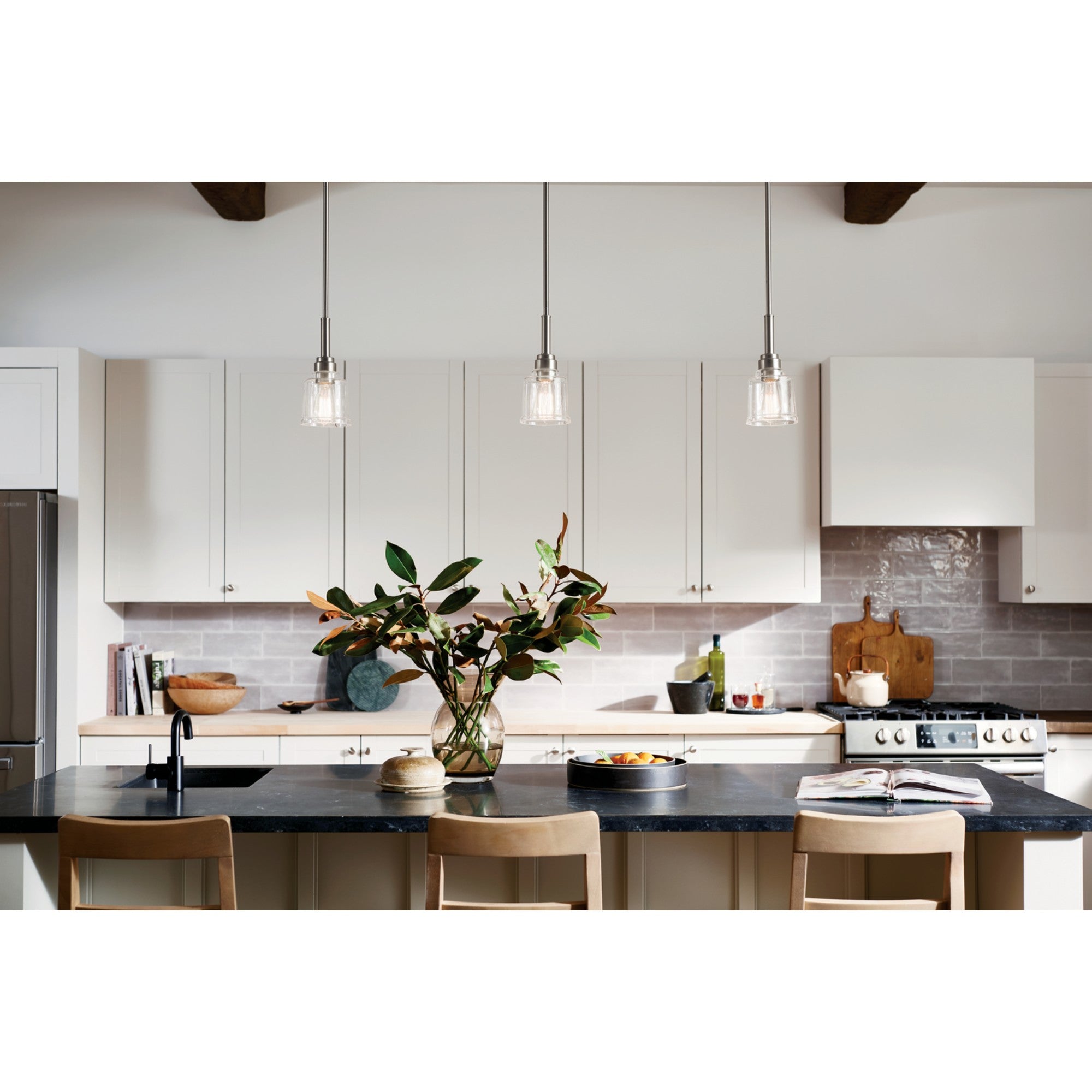 Aivian 5 Inch Modern Pendant Light with Nickel Finish - Perfect for Kitchen Island, Dining Room, and Bedroom Lighting