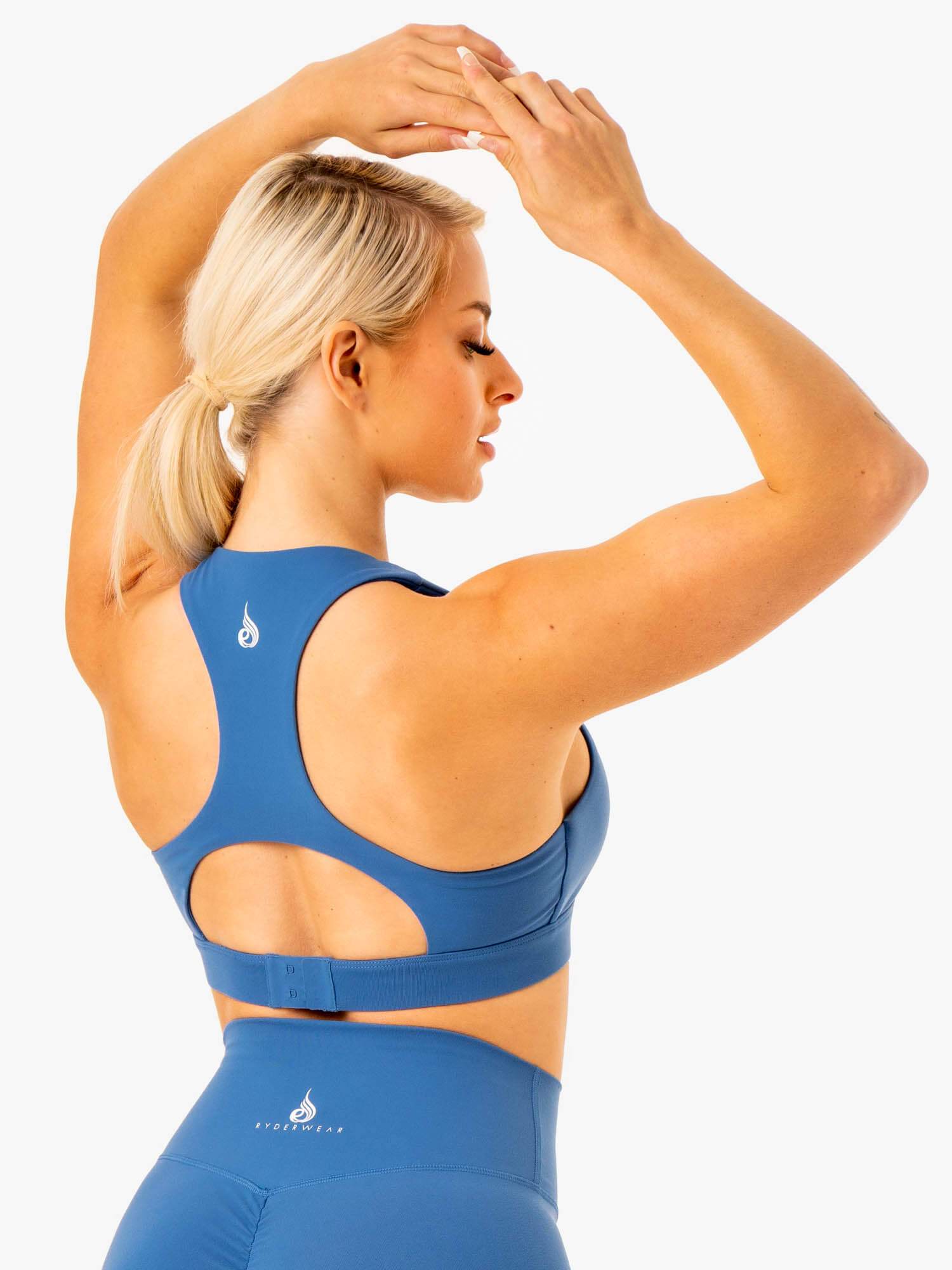 High-Performance Knockout Racerback Sports Bra - Breathable & Supportive Workout Top for Women in Blue | Ideal for Running, Yoga & Gym Training