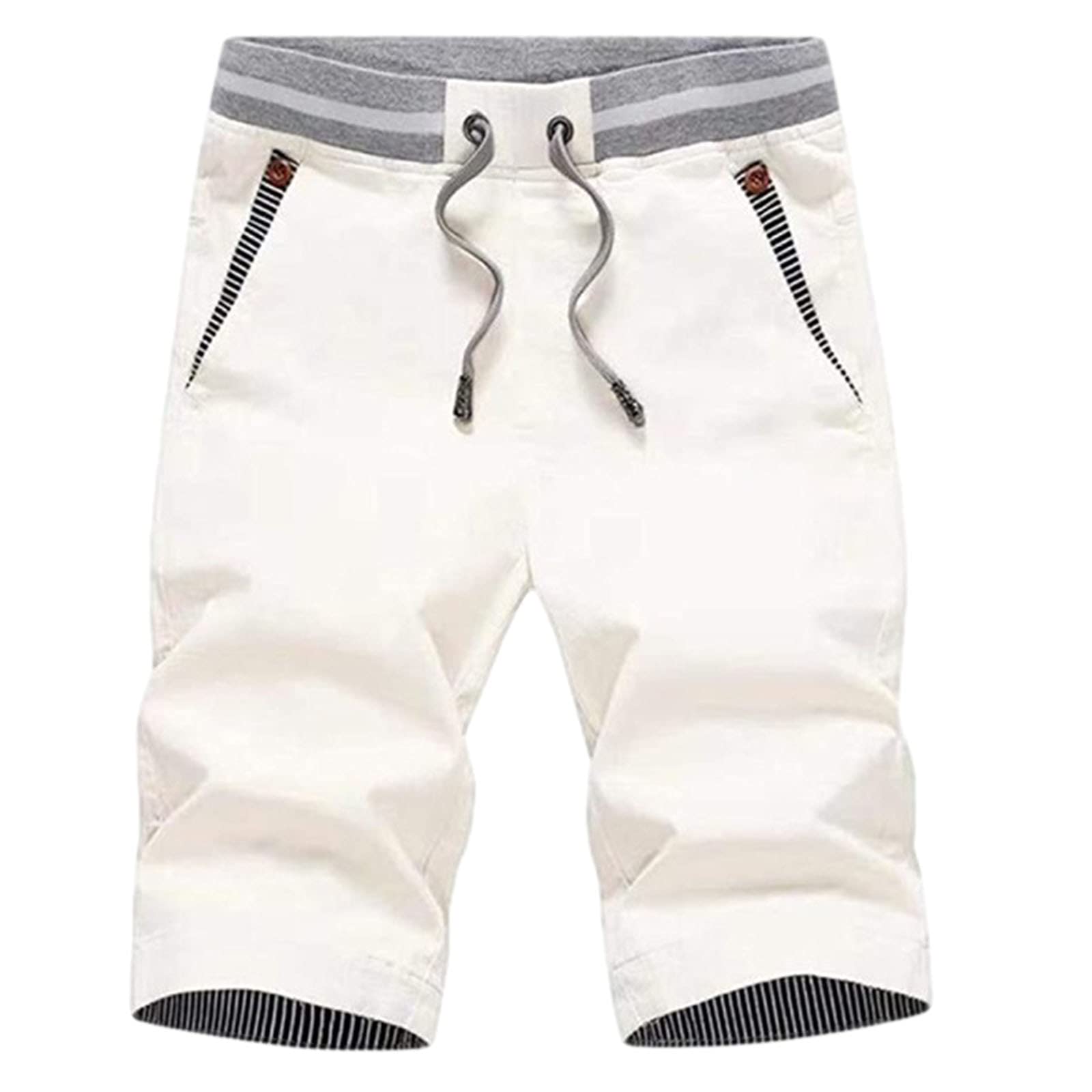 **Men's Casual Workout Shorts - Summer Beach Shorts with Elastic Waist & Drawstring - Classic Fit for Gym, Running, Travel & Outdoor Activities**